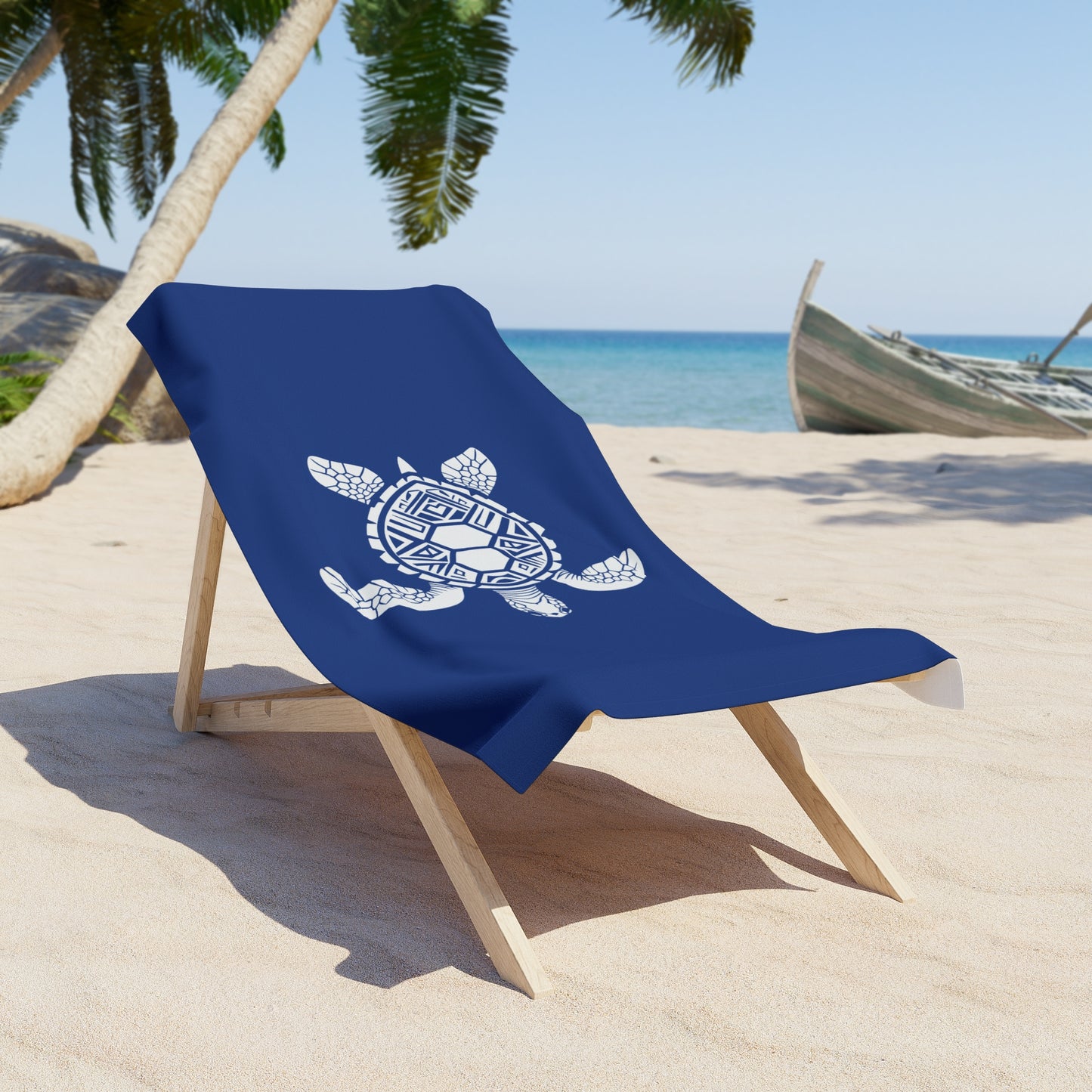 Tribal Waves Beach Towel - SEA TURTLE