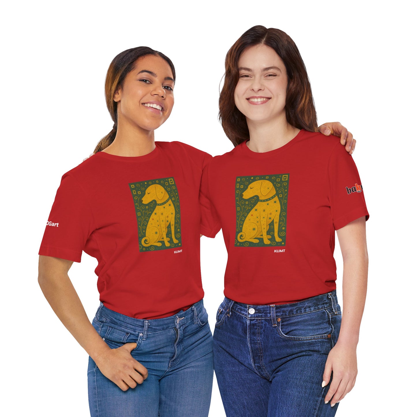 DOGART Unisex Jersey Dog T-Shirt - KLIMT - Iconic Painting Reimagined with Dogs