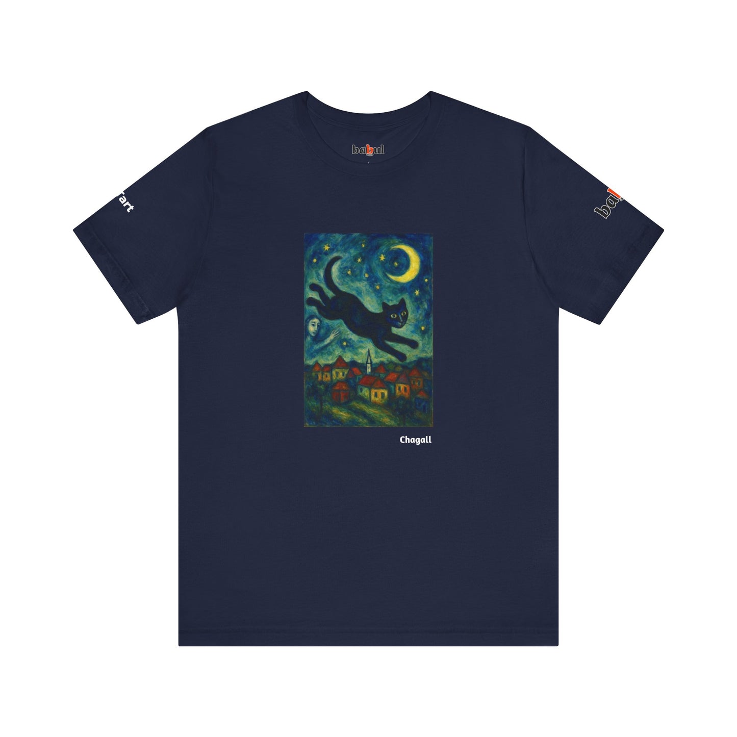 CATART Unisex Jersey Cat T-Shirt - MARC CHAGALL - Iconic Painting Reimagined with Cats