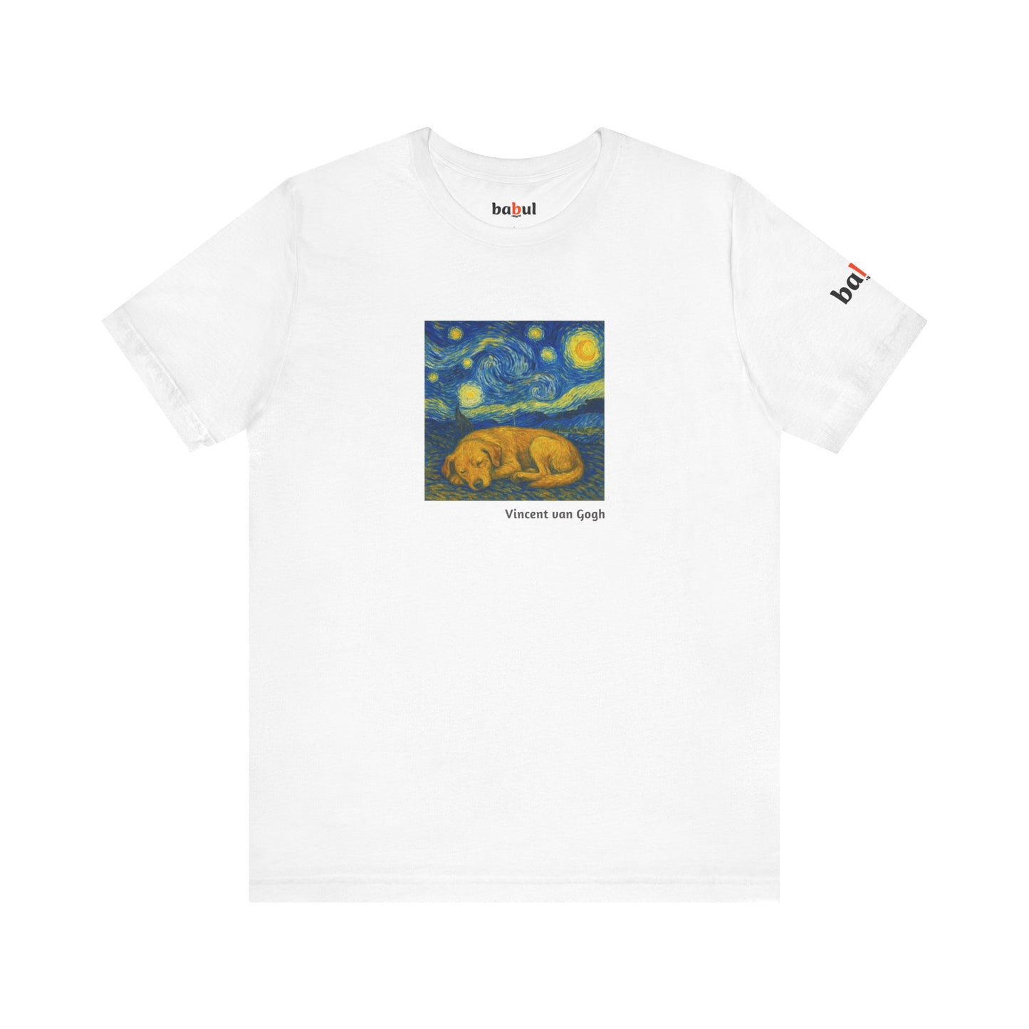 DOGART Unisex Jersey Dog T-Shirt - VAN GOGH - Iconic Painting Reimagined with Dogs