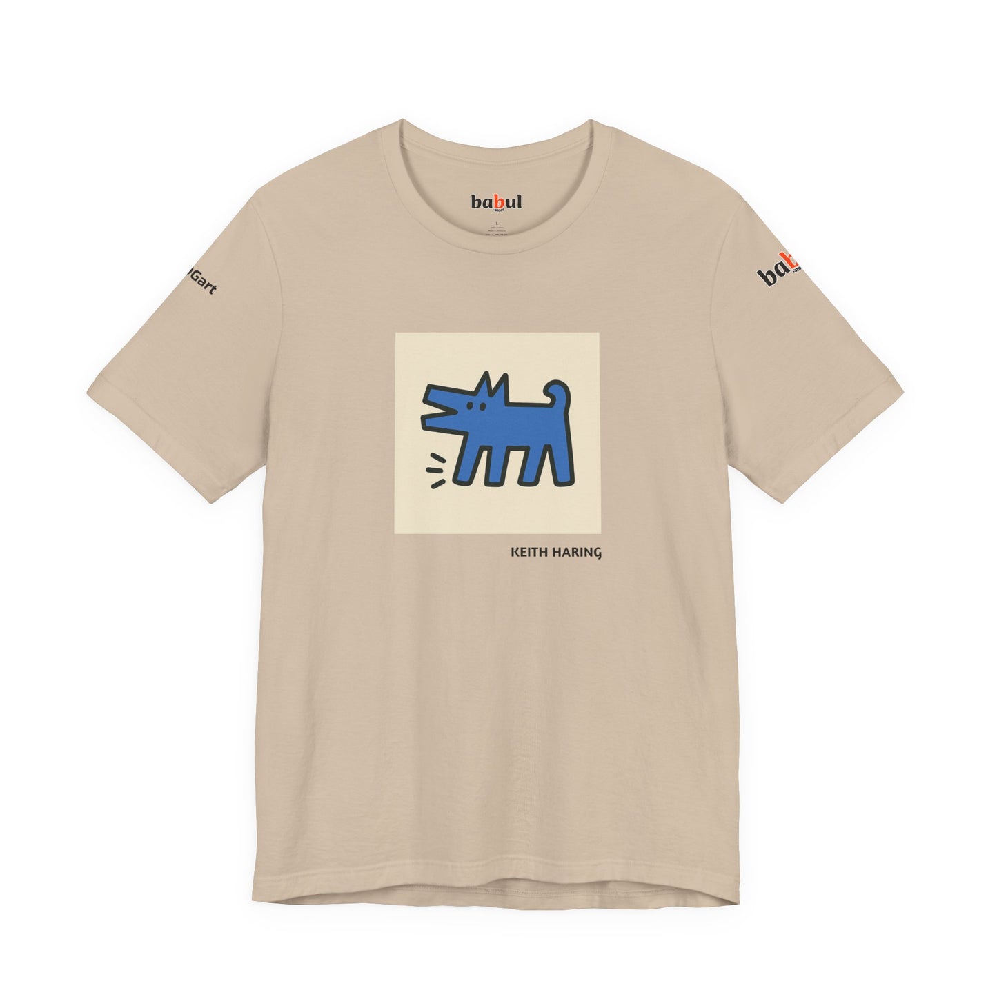 DOGART Unisex Jersey Cat T-Shirt - KEITH HARING - Iconic Painting Reimagined with Dogs