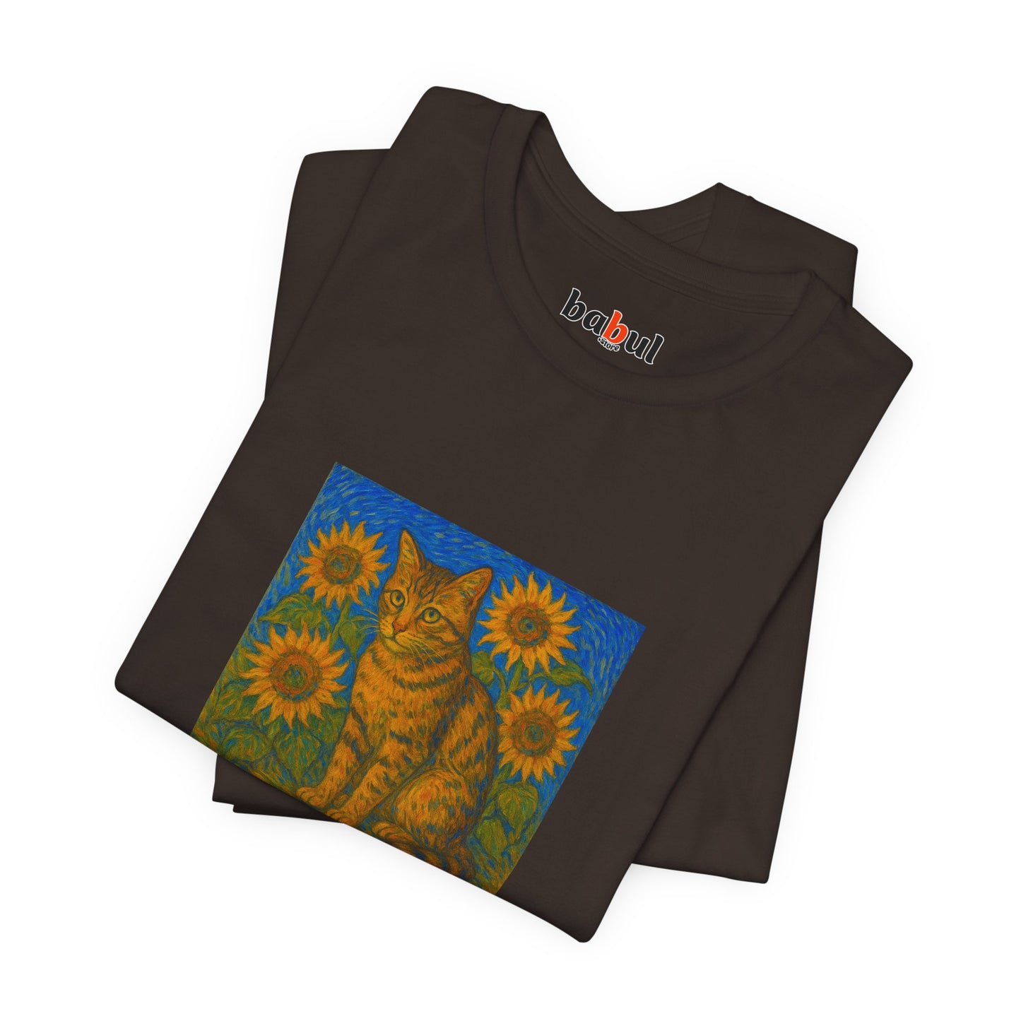 CATART Unisex Jersey Cat T-Shirt - Vincent van Gogh - Iconic Painting Reimagined with Cats