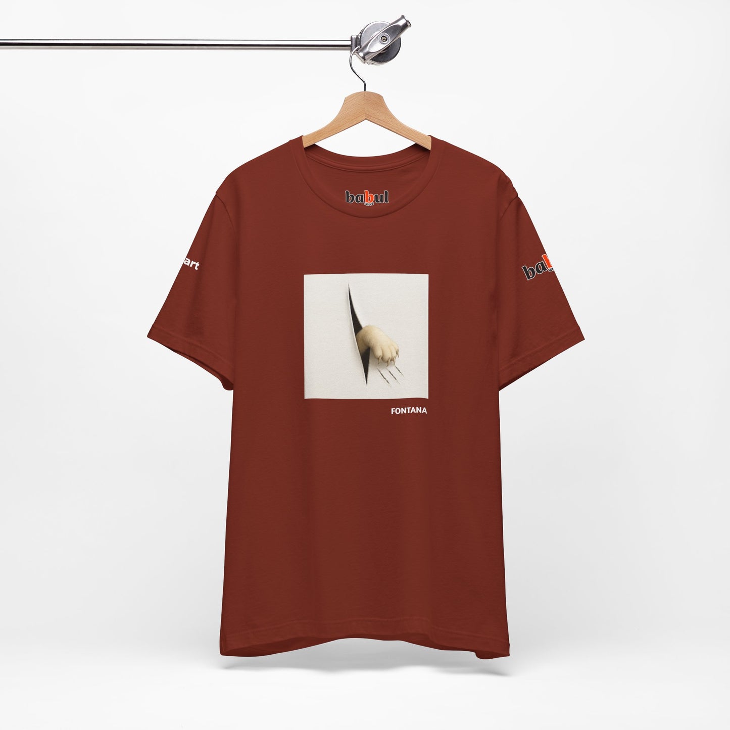 CATART Unisex Jersey Cat T-Shirt - FONTANA - Iconic Painting Reimagined with Cats