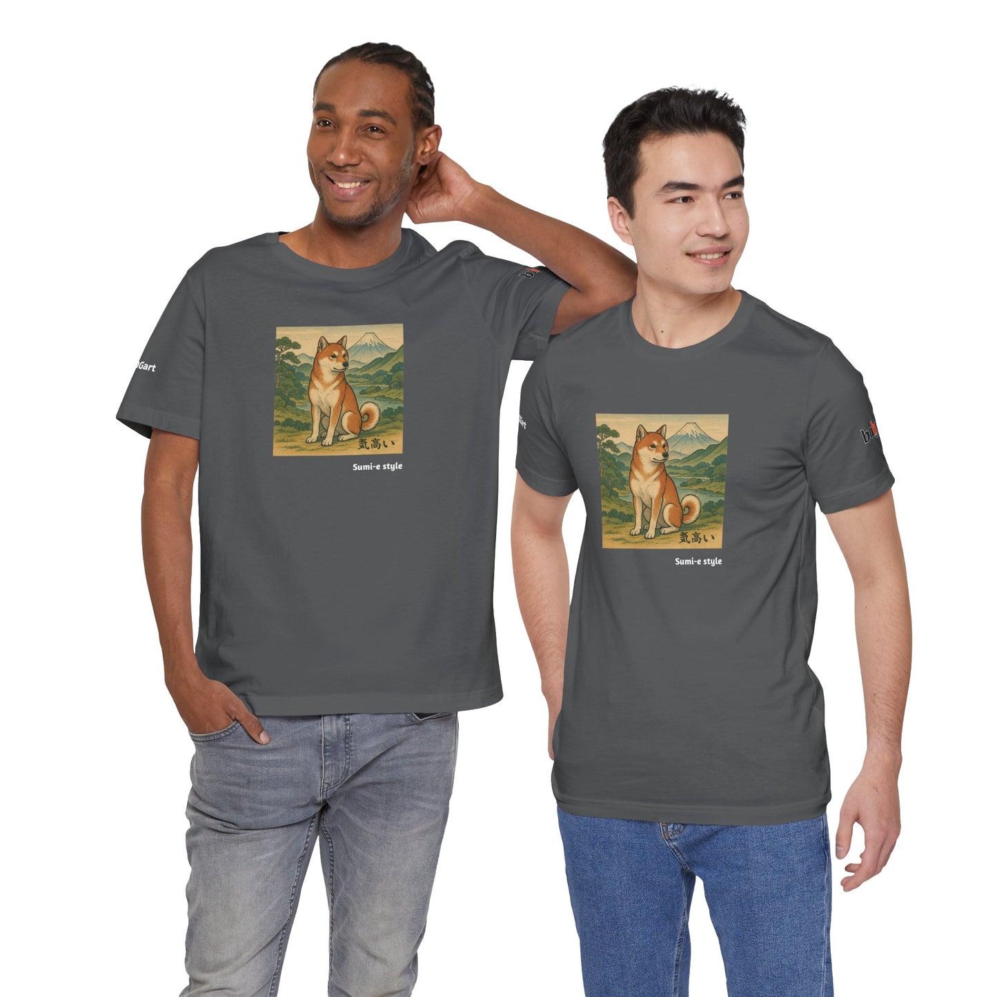 DOGART Unisex Jersey DOG T-Shirt - SUMI-E STYLE - Iconic Painting Reimagined with Dogs