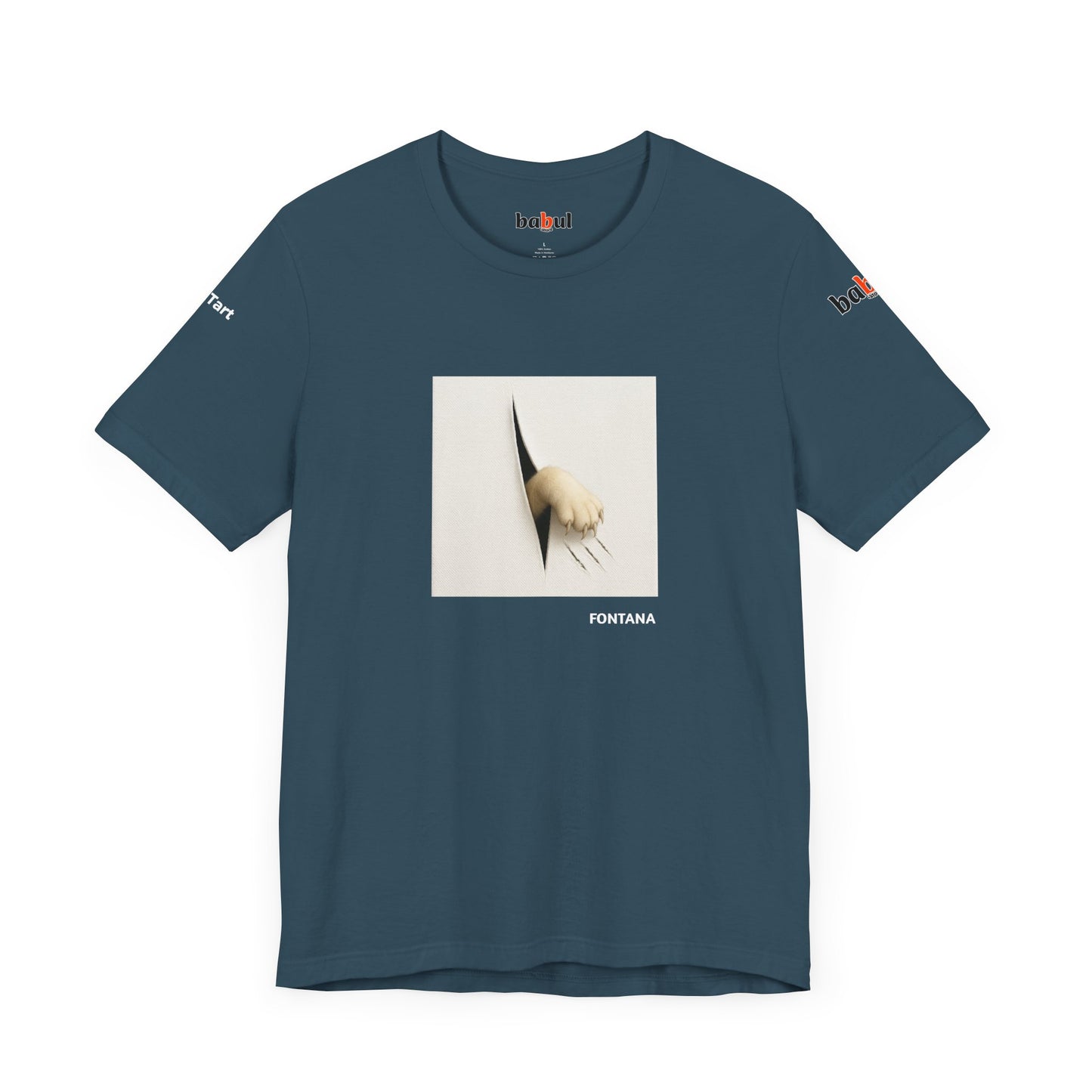 CATART Unisex Jersey Cat T-Shirt - FONTANA - Iconic Painting Reimagined with Cats