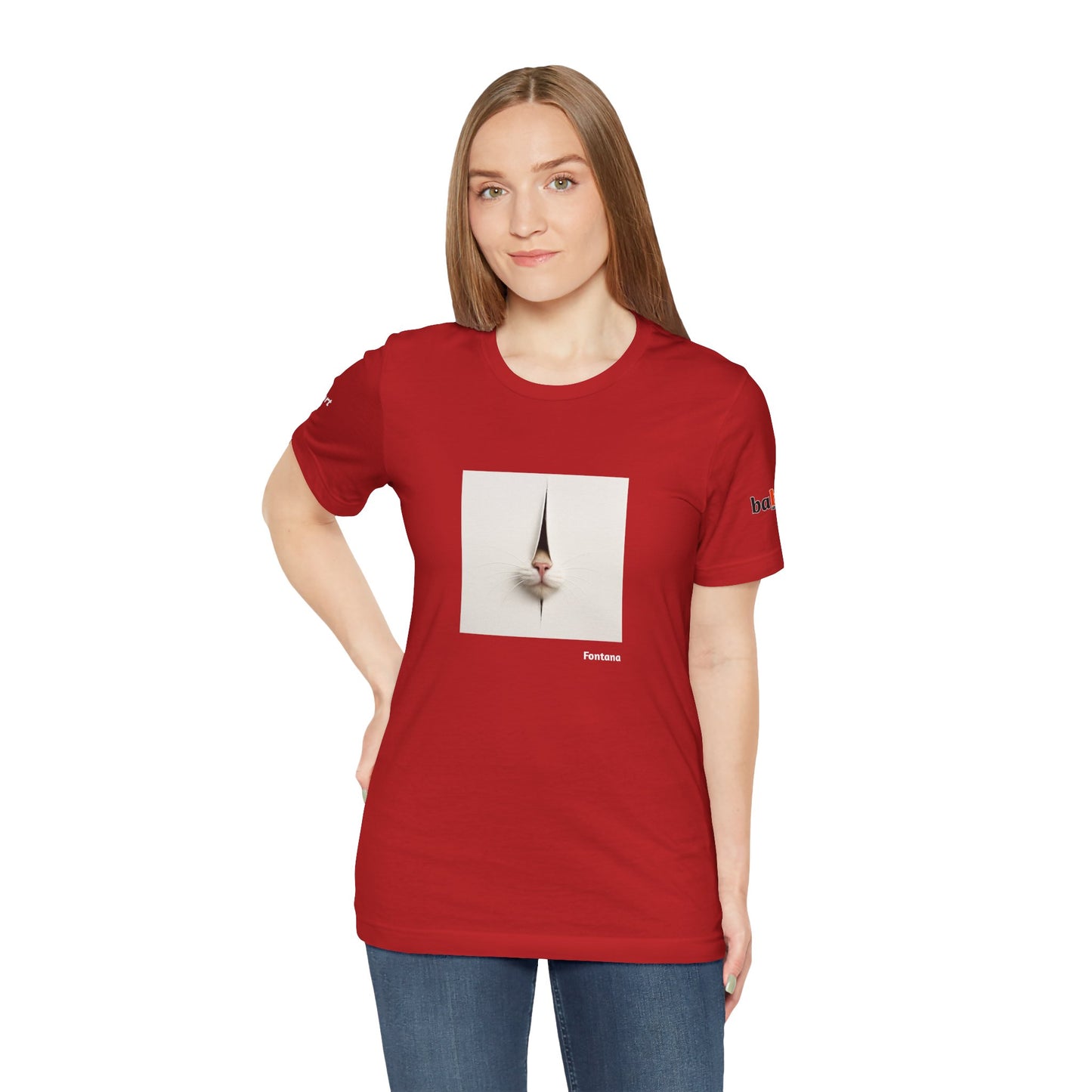 CATART Unisex Jersey Cat T-Shirt - FONTANA - Iconic Painting Reimagined with Cats