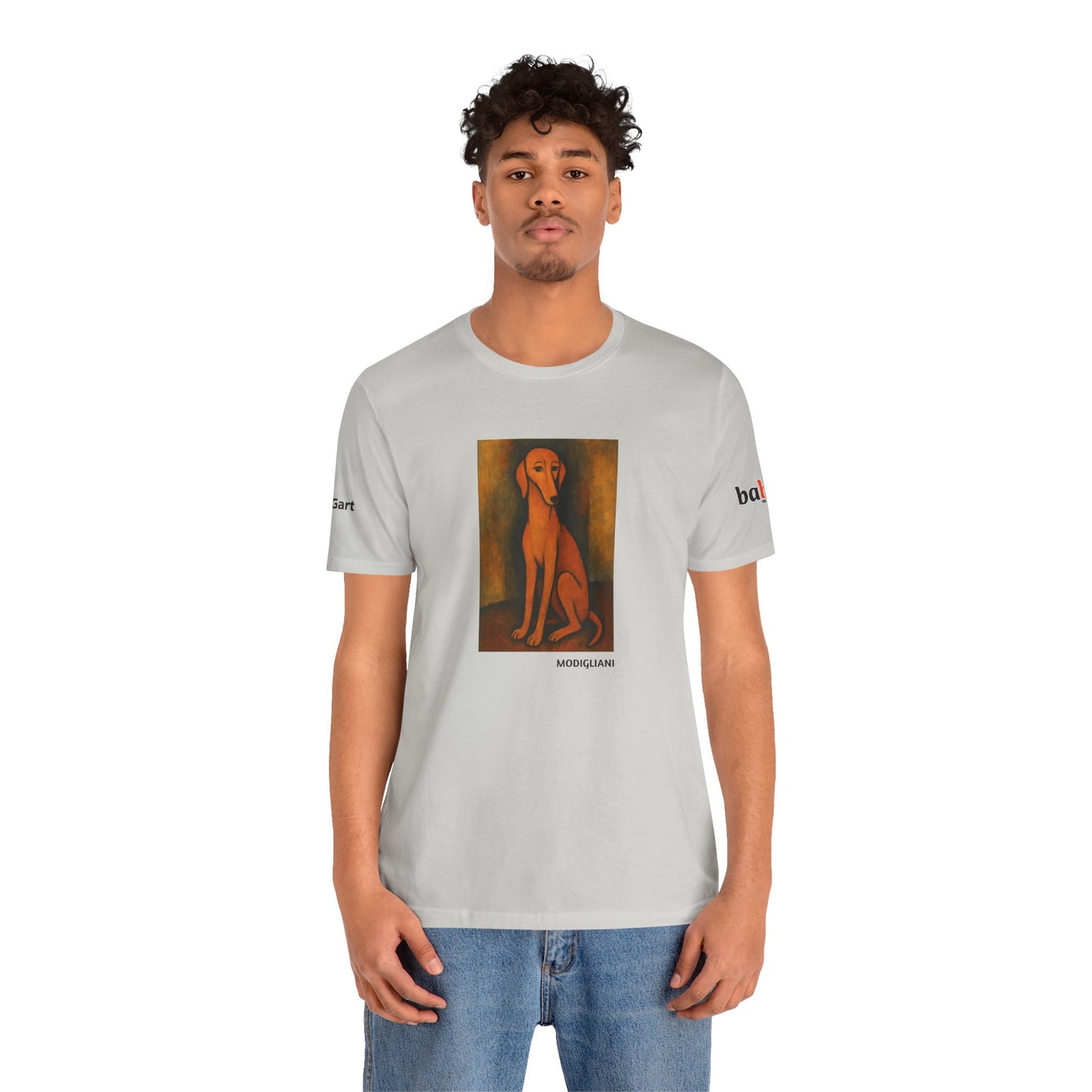 DOGART Unisex Jersey DOG T-Shirt - MODIGLIANI - Iconic Painting Reimagined with Dogs