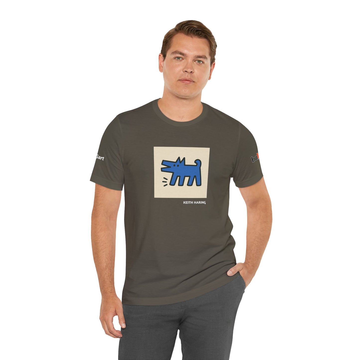 DOGART Unisex Jersey Dog T-Shirt - KEITH HARING - Iconic Painting Reimagined with Dogs
