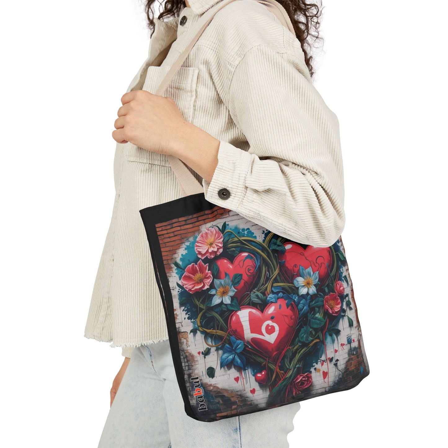 Artistic Surge - Eco-Friendly Canvas Tote Bag - LOVE HEARTS