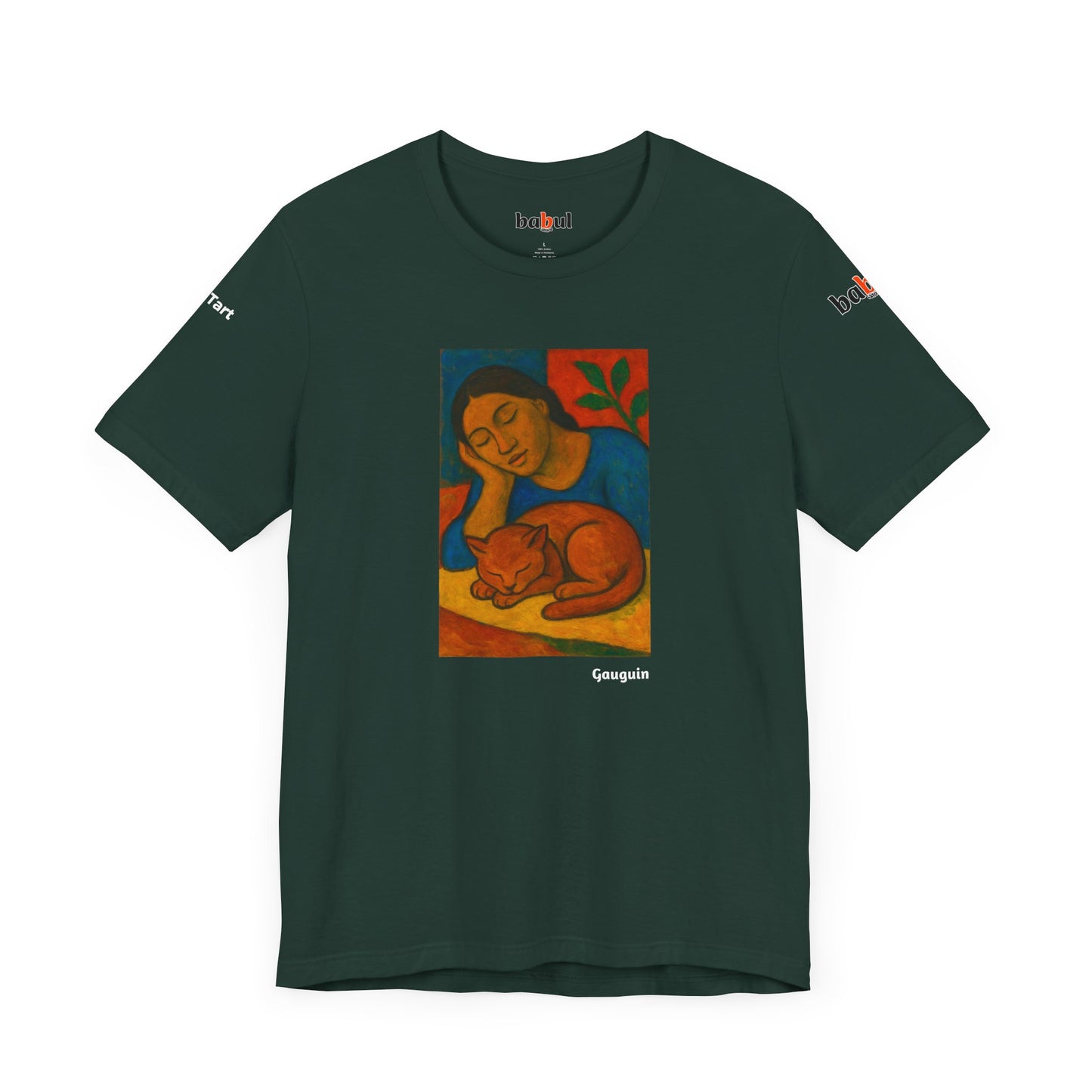 CATART Unisex Jersey Cat T-Shirt - GAUGUIN - Iconic Painting Reimagined with Cats