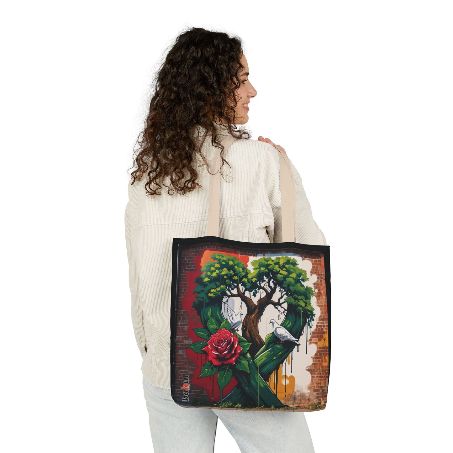 Artistic Surge - Eco-Friendly Canvas Tote Bag - HEART WITH ROSE