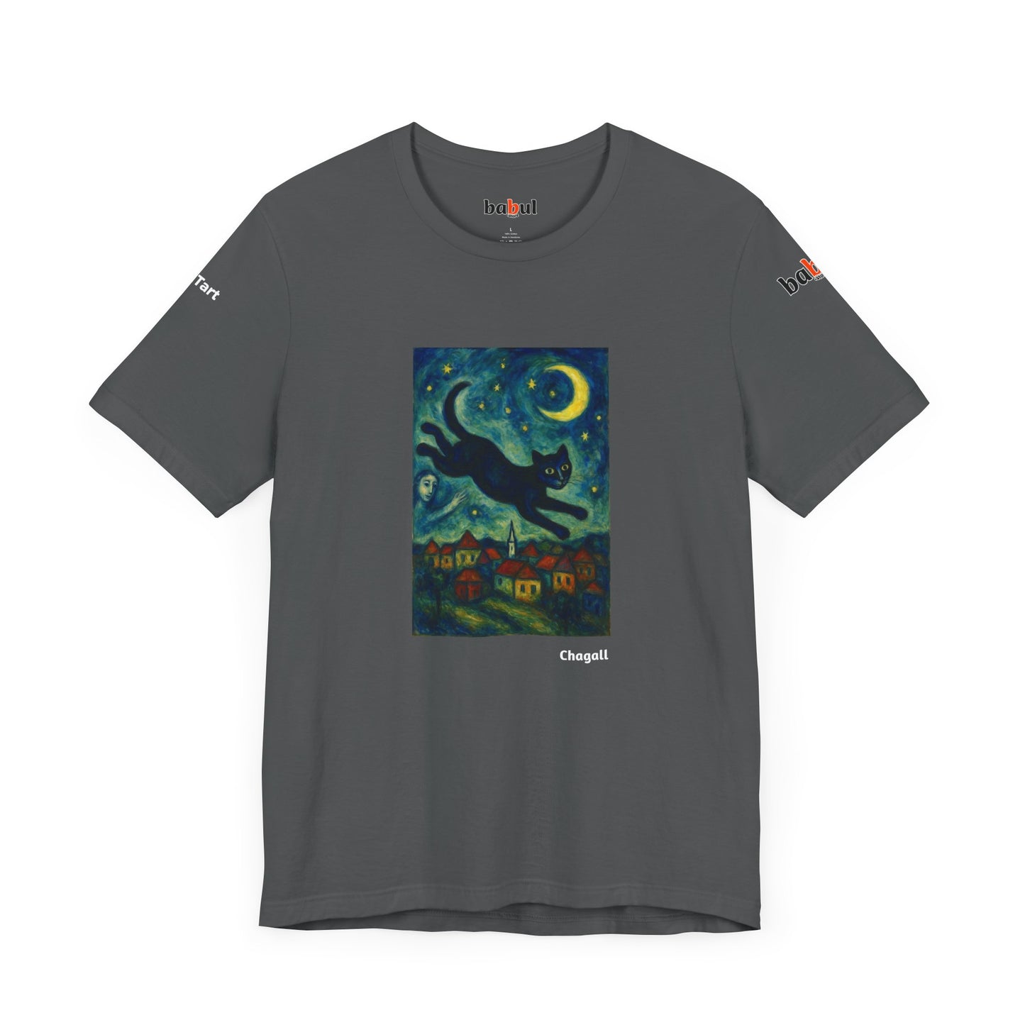 CATART Unisex Jersey Cat T-Shirt - MARC CHAGALL - Iconic Painting Reimagined with Cats
