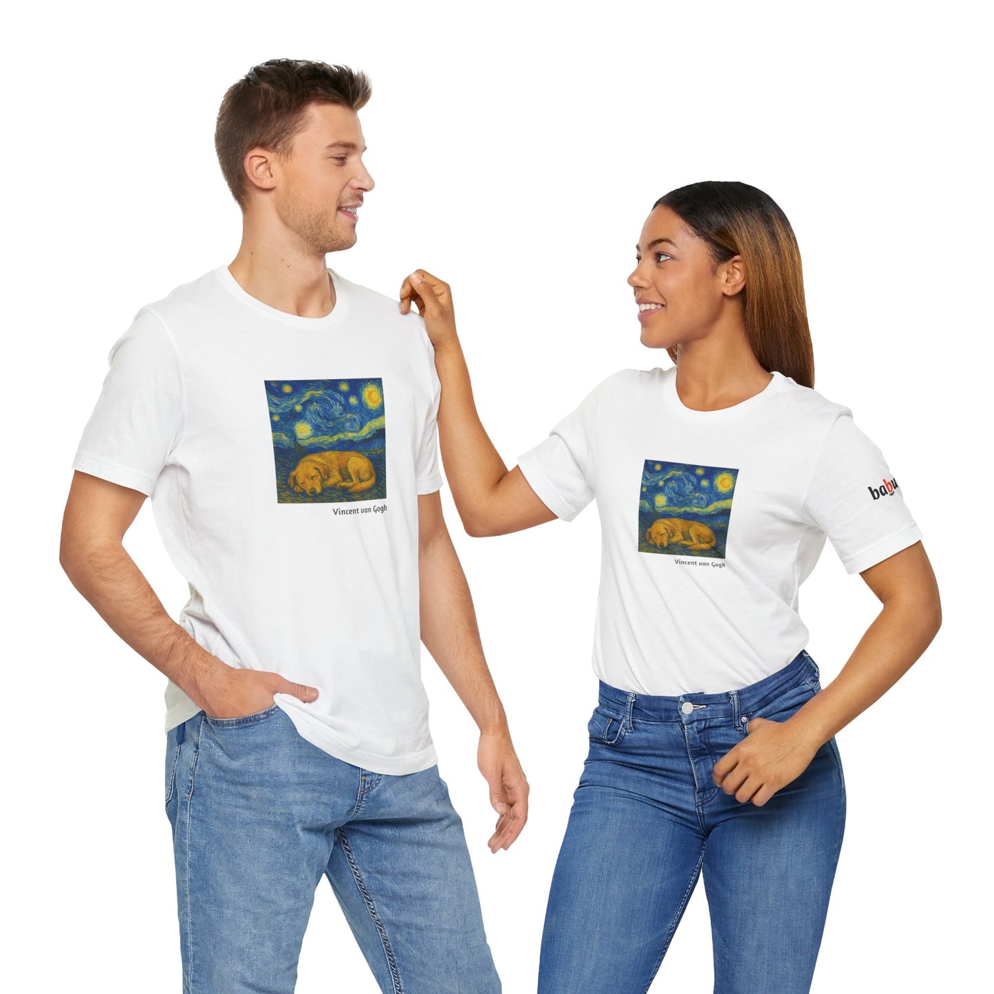 DOGART Unisex Jersey Dog T-Shirt - VAN GOGH - Iconic Painting Reimagined with Dogs