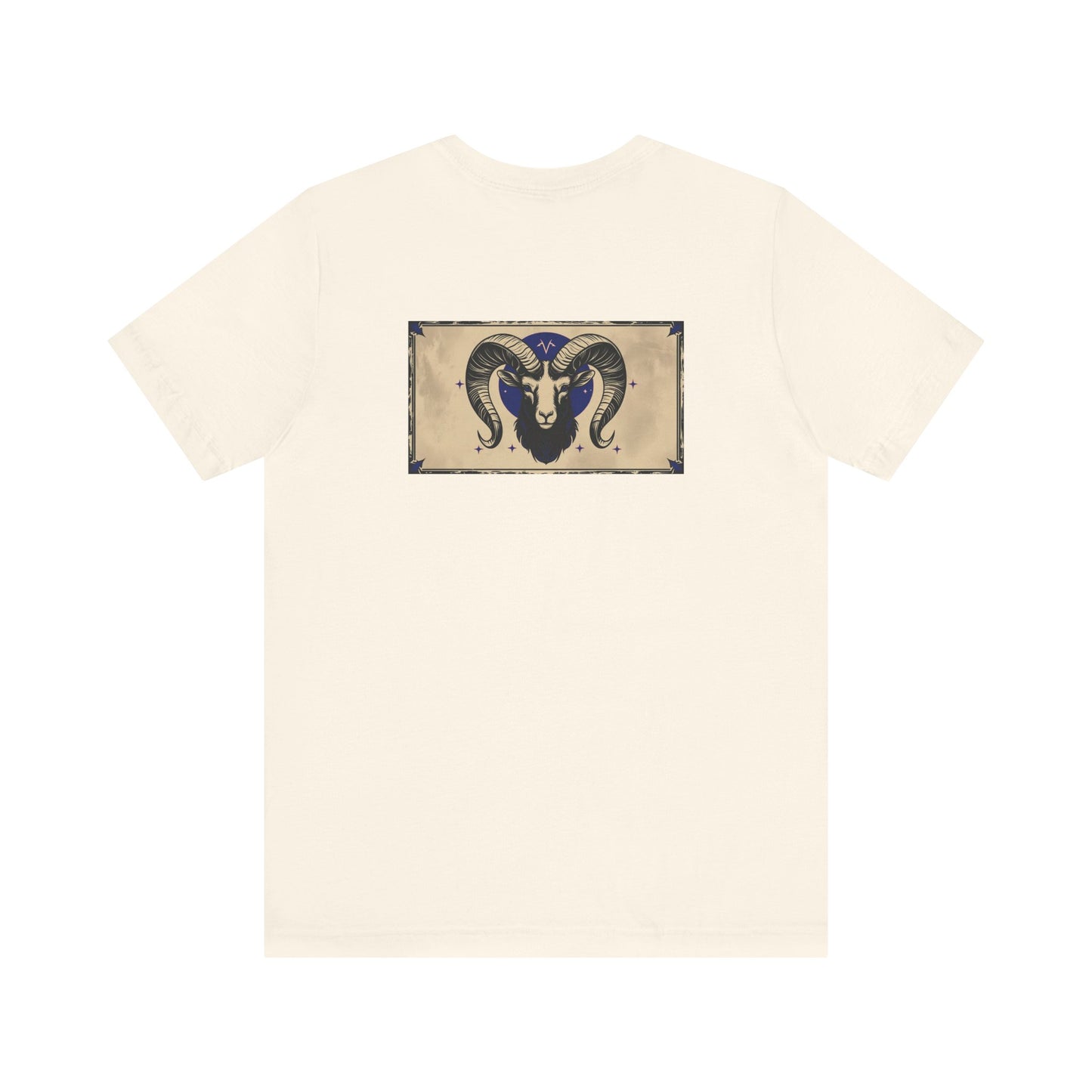 Aries - Gothic Zodiac T-Shirt. Blue graphic on the back. Zodiac in the Shadows