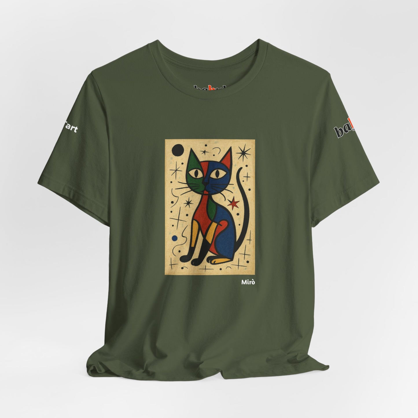 CATART Unisex Jersey Cat T-Shirt - MIRO - Iconic Painting Reimagined with Cats