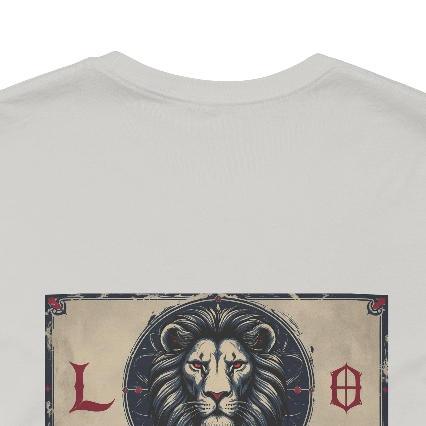 Leo - Gothic Zodiac T-Shirt. Blue graphic on the back. Zodiac in the Shadows