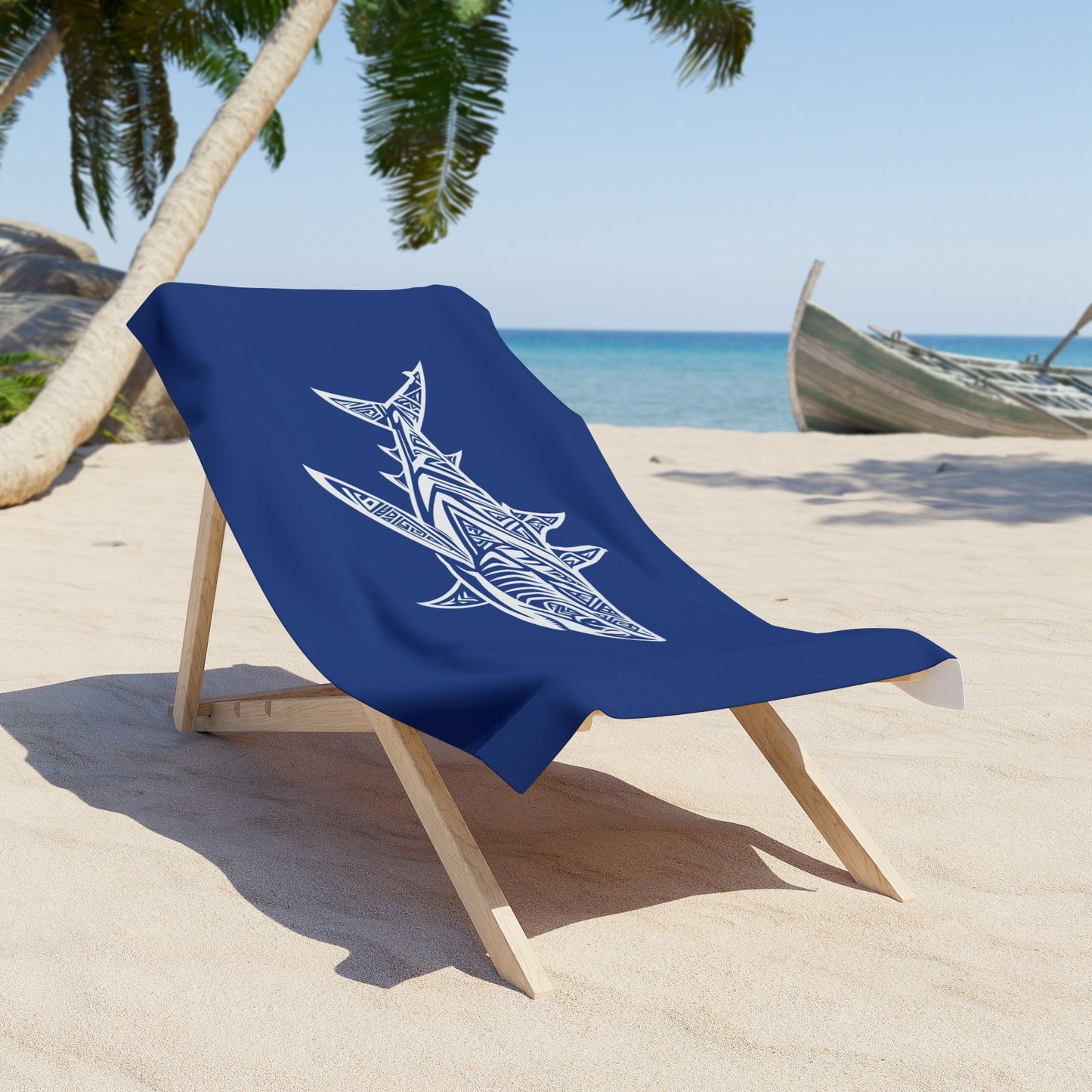 Tribal Waves Beach Towel - SHARK