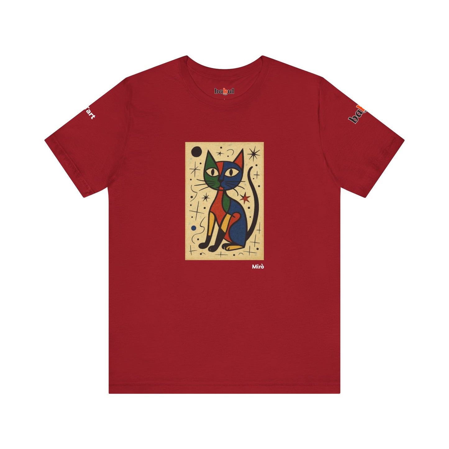 CATART Unisex Jersey Cat T-Shirt - MIRO - Iconic Painting Reimagined with Cats