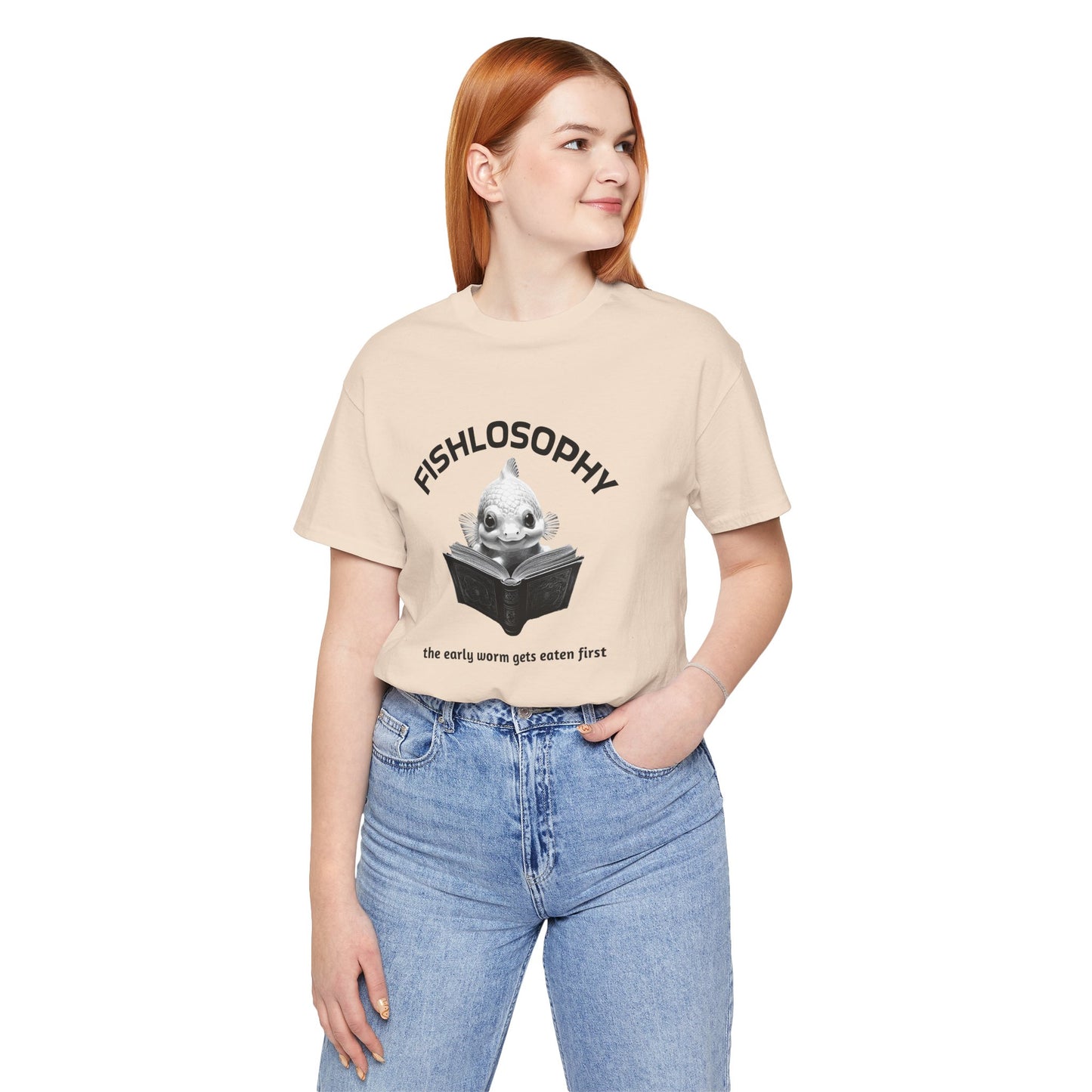 Fishlosophy Unisex Jersey Short Sleeve Tee – The Early Worms Get Eaten First
