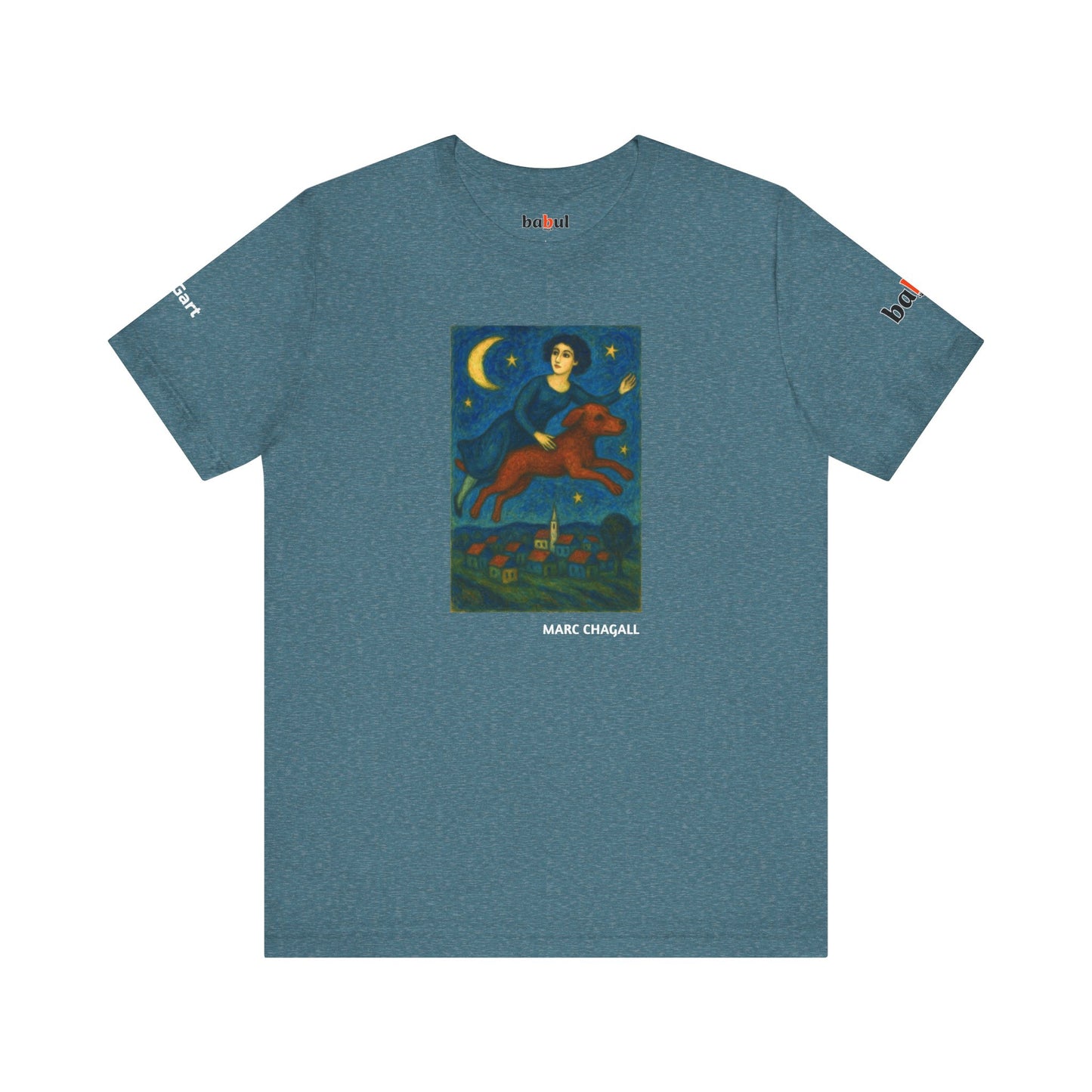 DOGART Unisex Jersey Dog T-Shirt - MARC CHAGALL - Iconic Painting Reimagined with Dogs