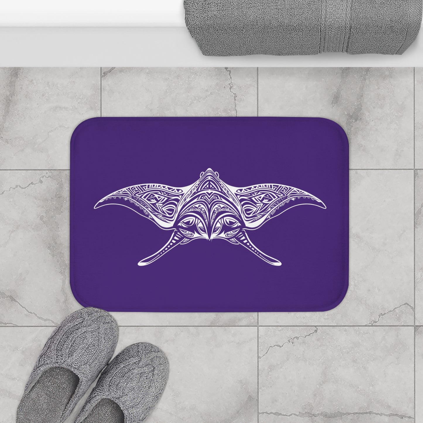 Tribal Bath Mat. Ocean Energy, Tribal Style