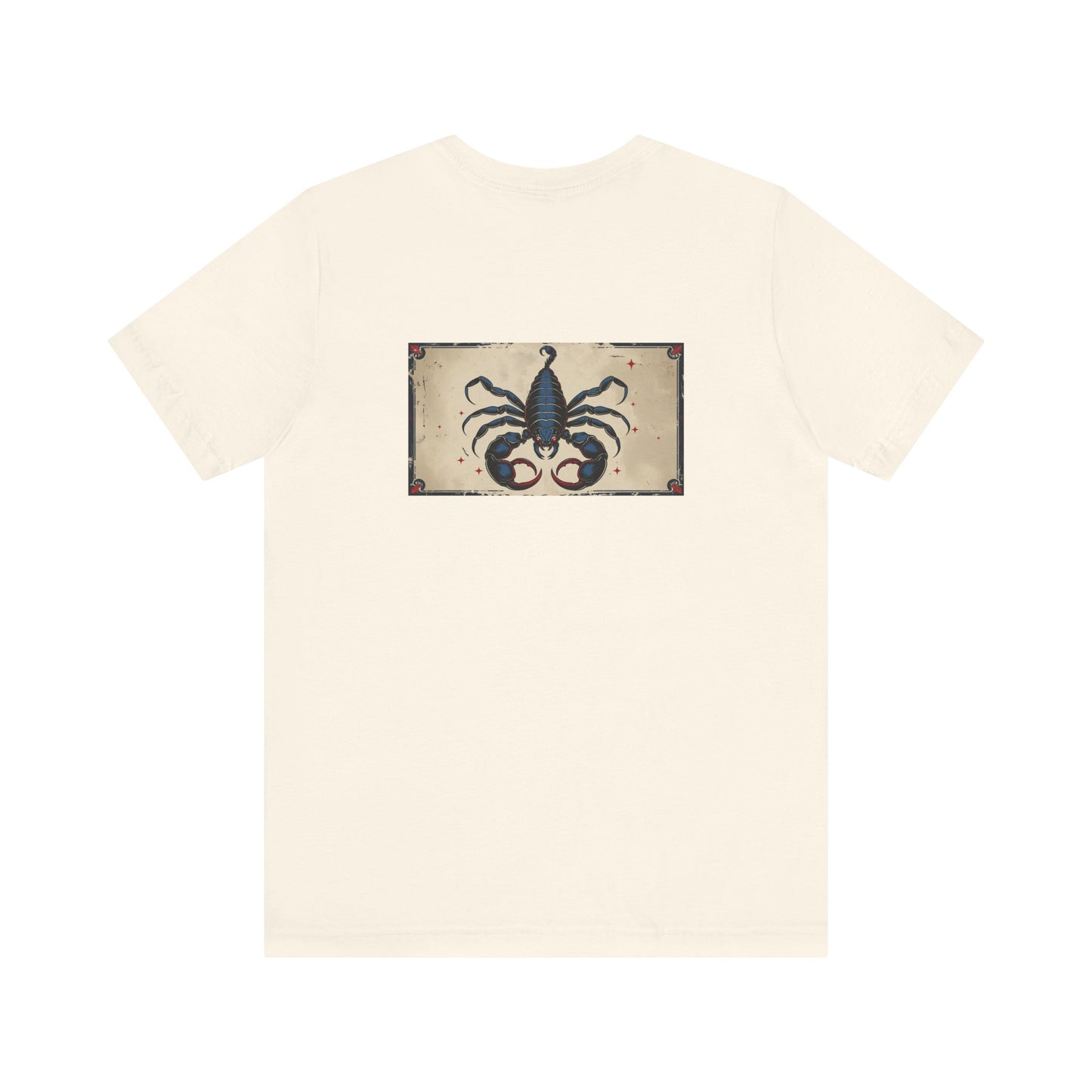 Scorpio - Gothic Zodiac T-Shirt. Blue graphic on the back. Zodiac in the Shadows