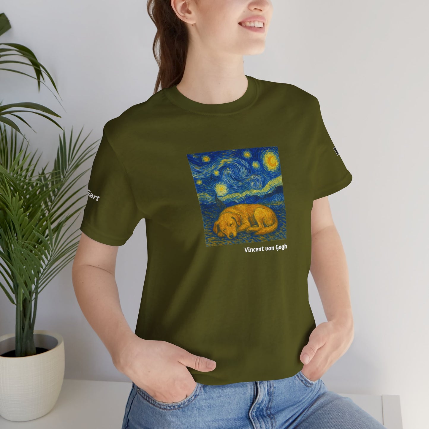 DOGART Unisex Jersey Dog T-Shirt - VAN GOGH - Iconic Painting Reimagined with Dogs