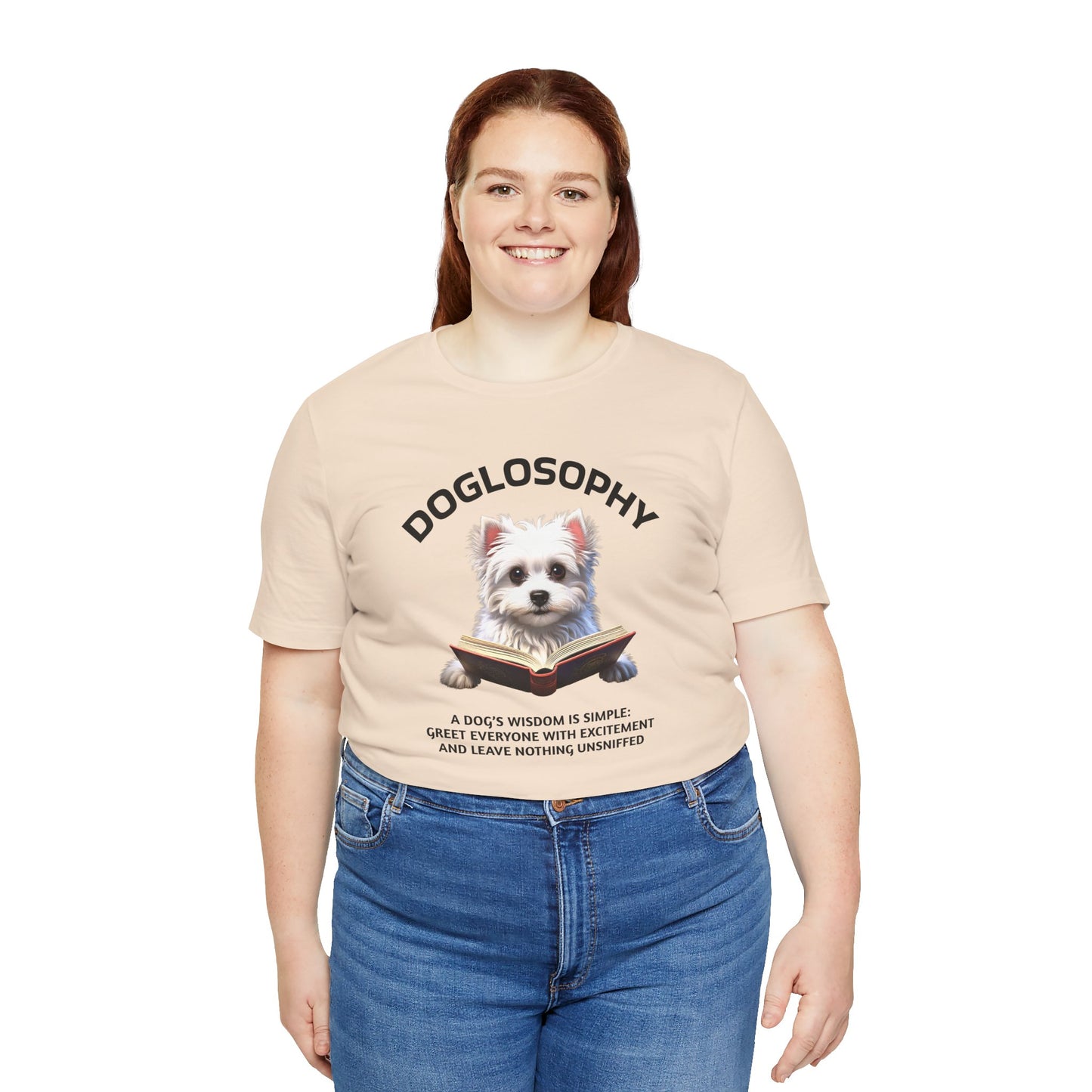Doglosophy Unisex Jersey Short Sleeve Tee – "A Dog's wisdom is simple" Design