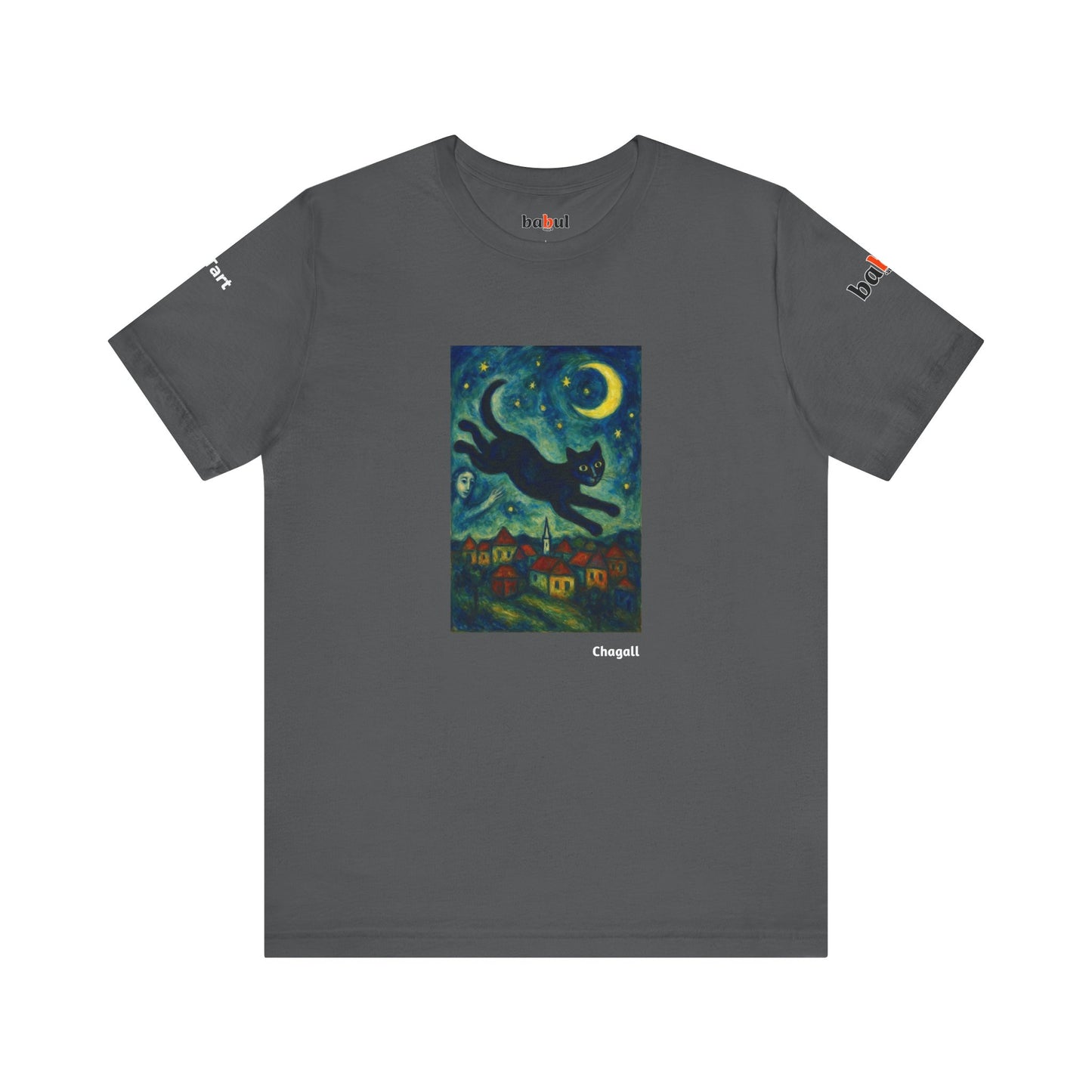 CATART Unisex Jersey Cat T-Shirt - MARC CHAGALL - Iconic Painting Reimagined with Cats