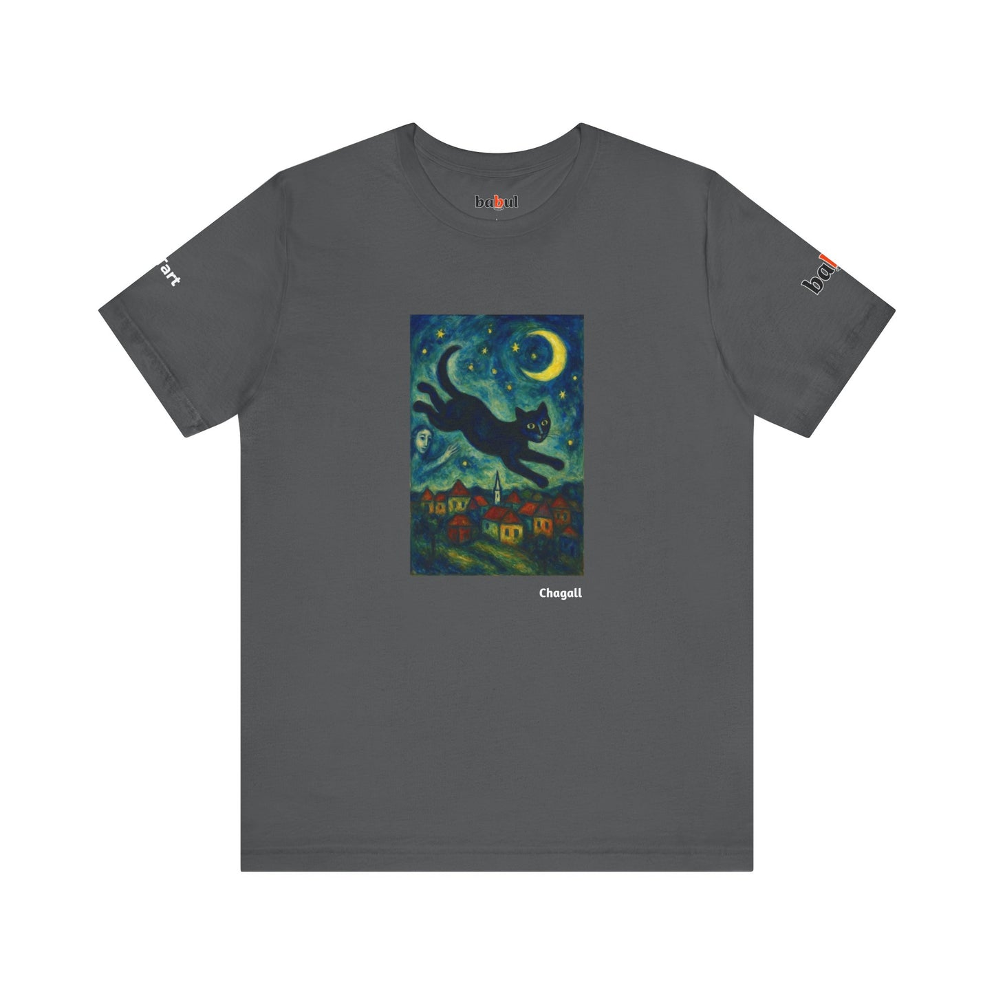 CATART Unisex Jersey Cat T-Shirt - MARC CHAGALL - Iconic Painting Reimagined with Cats