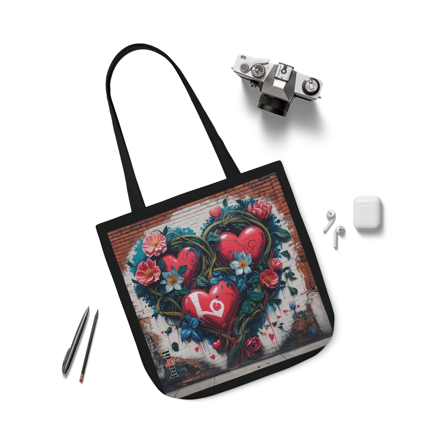 Artistic Surge - Eco-Friendly Canvas Tote Bag - LOVE HEARTS