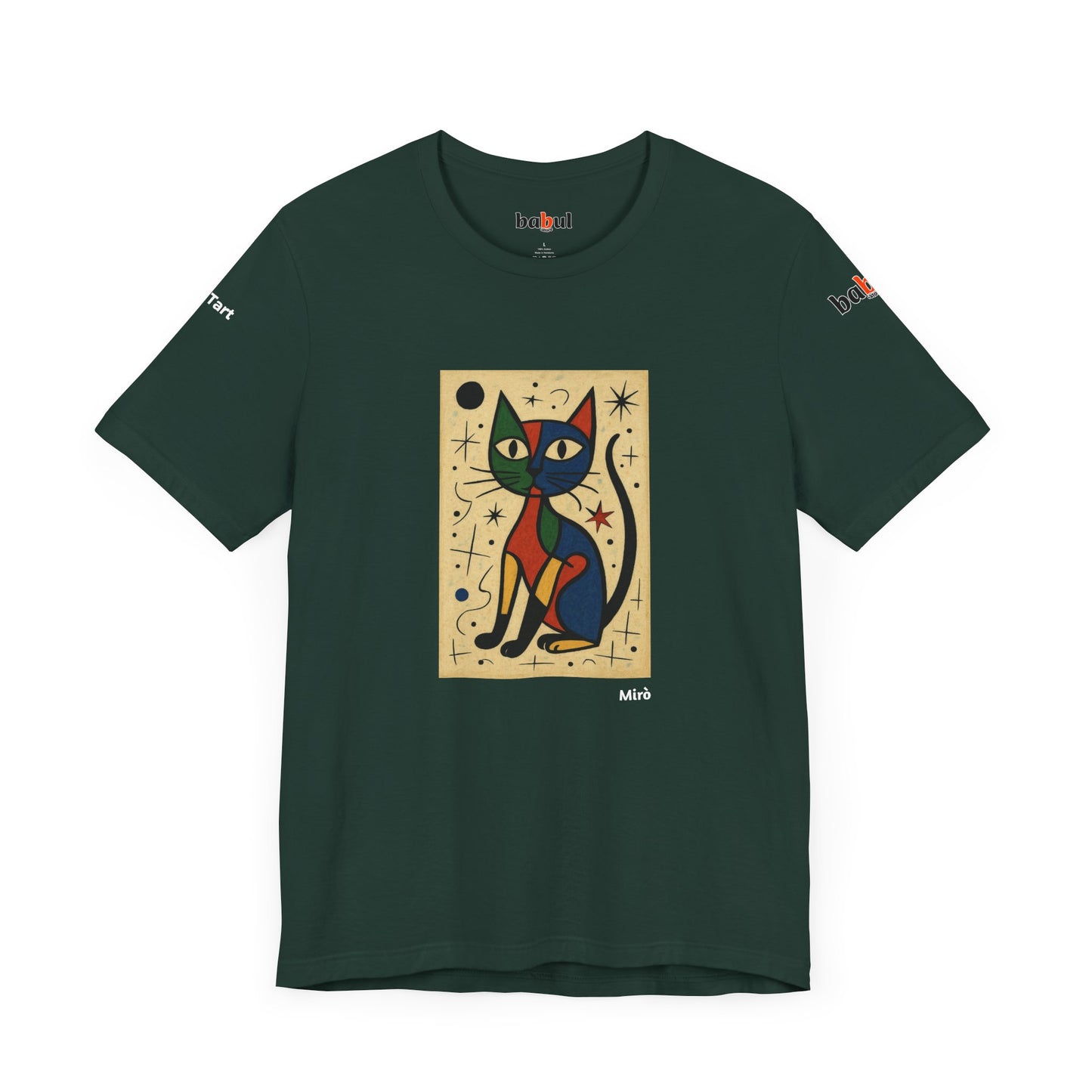 CATART Unisex Jersey Cat T-Shirt - MIRO - Iconic Painting Reimagined with Cats
