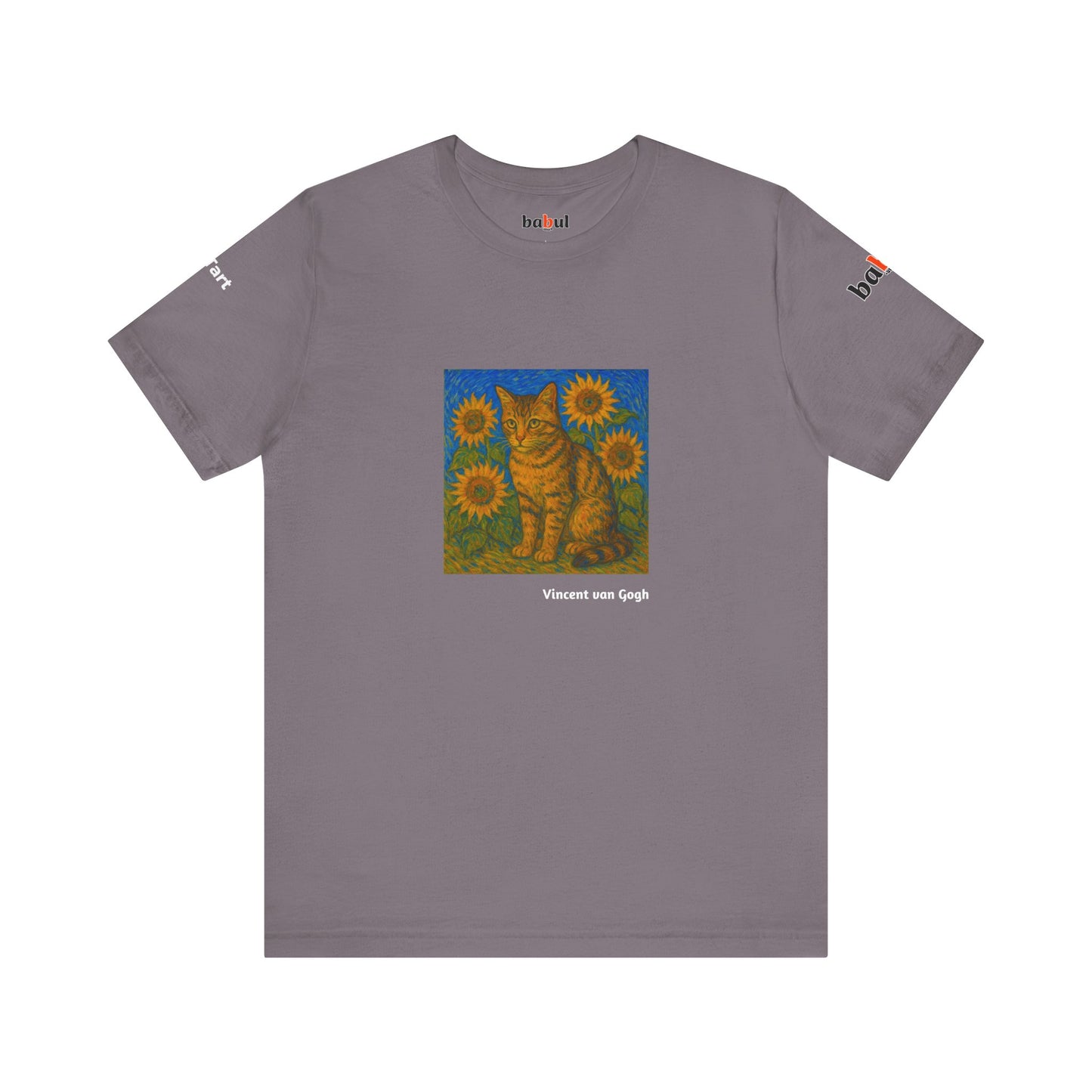 CATART Unisex Jersey Cat T-Shirt - Vincent van Gogh - Iconic Painting Reimagined with Cats