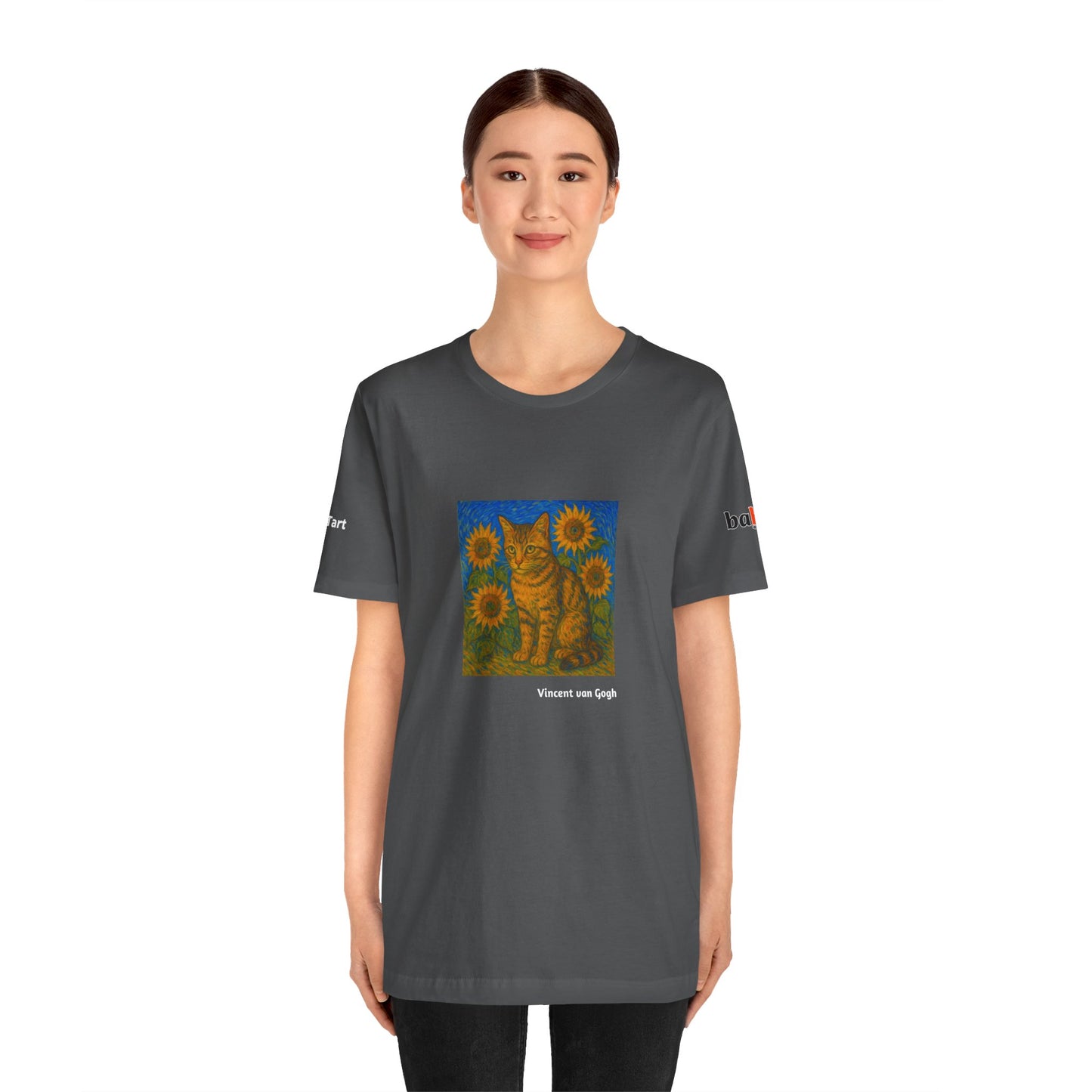 CATART Unisex Jersey Cat T-Shirt - Vincent van Gogh - Iconic Painting Reimagined with Cats