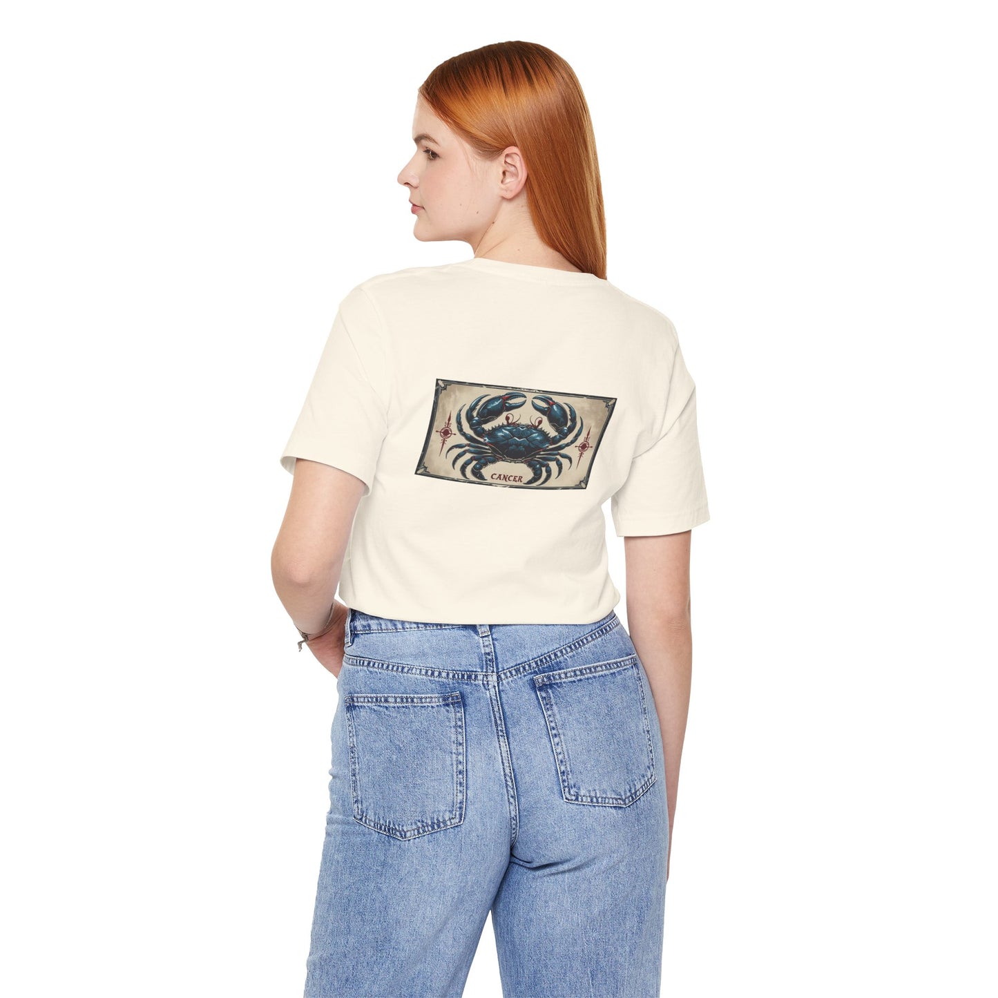 Cancer - Gothic Zodiac T-Shirt. Blue graphic on the back. Zodiac in the Shadows