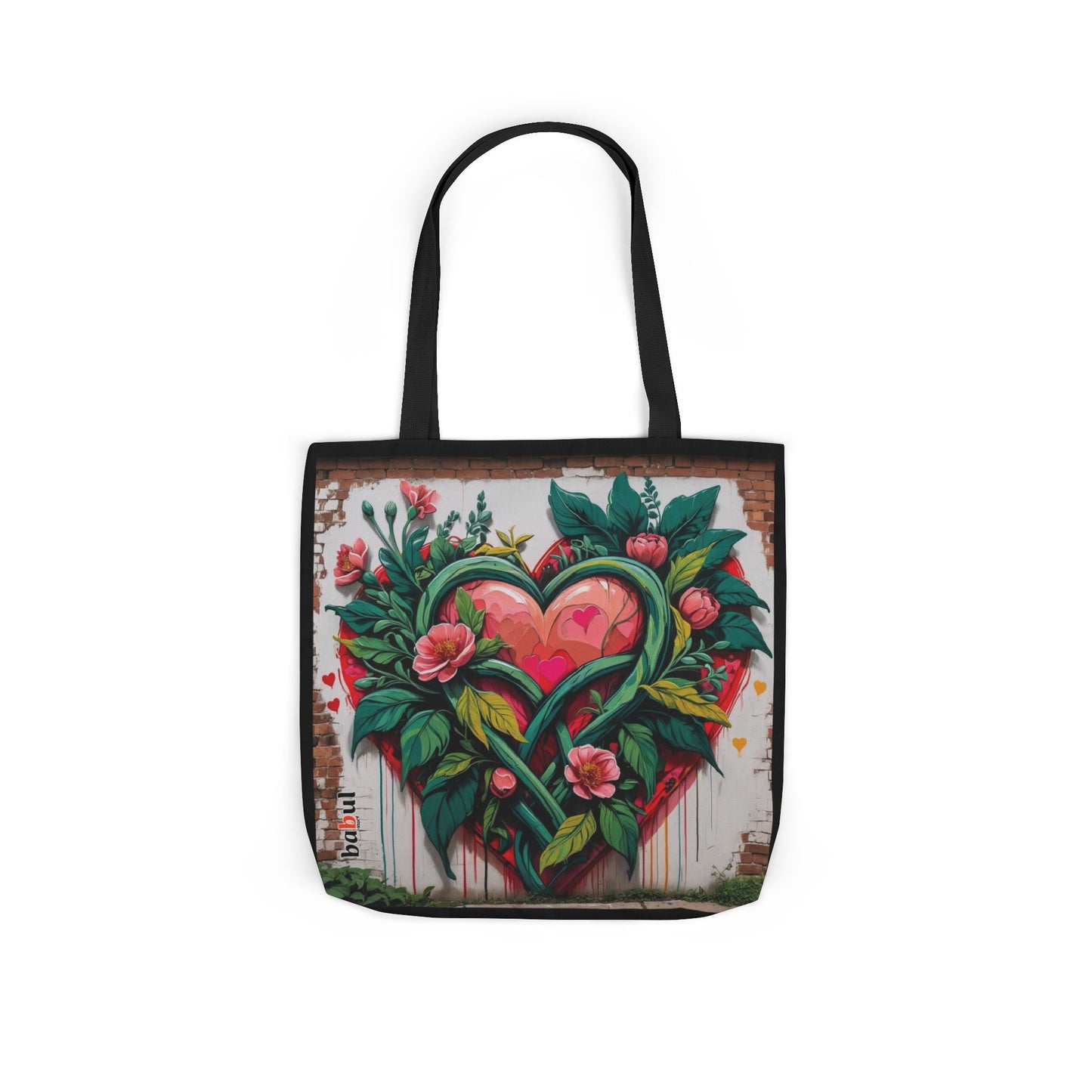 Artistic Surge - Eco-Friendly Canvas Tote Bag - FLOWERED HEARTS