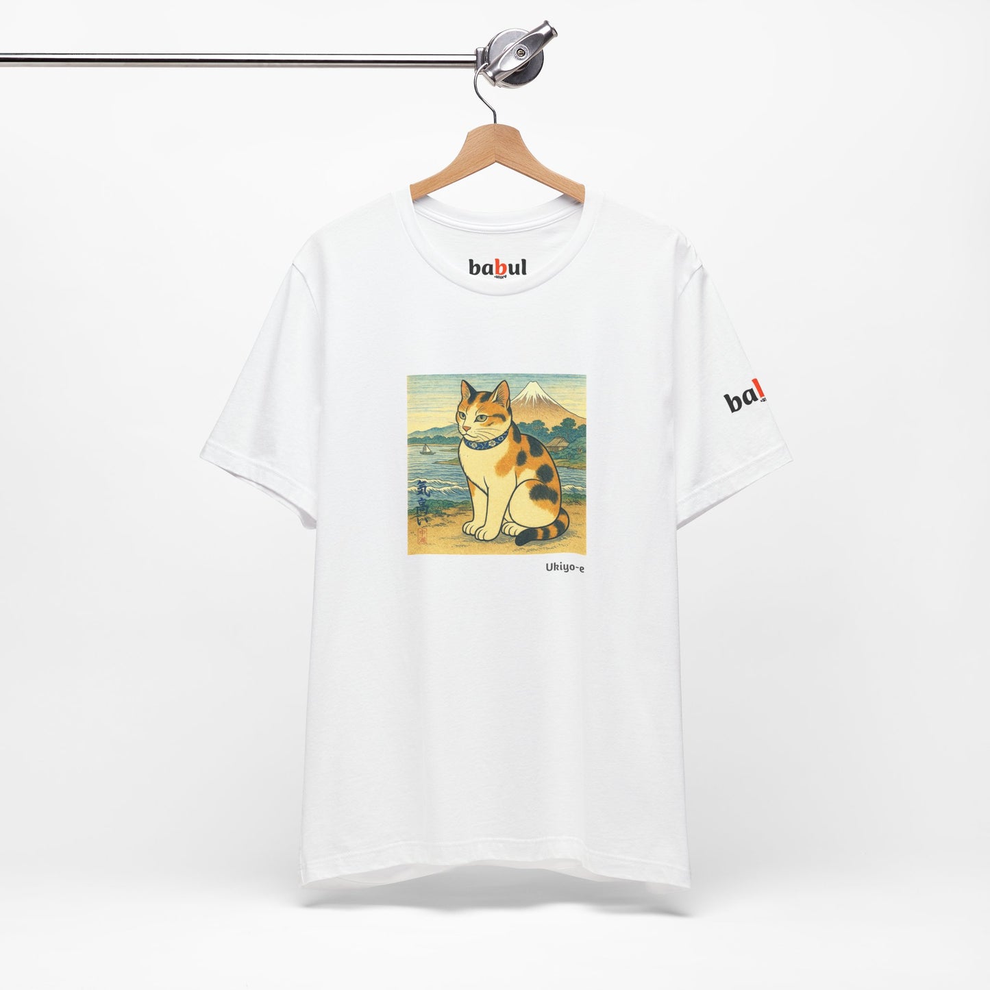 CATART Unisex Jersey Cat T-Shirt - UKIYO-E Japanese art Style - Iconic Painting Reimagined with Cats