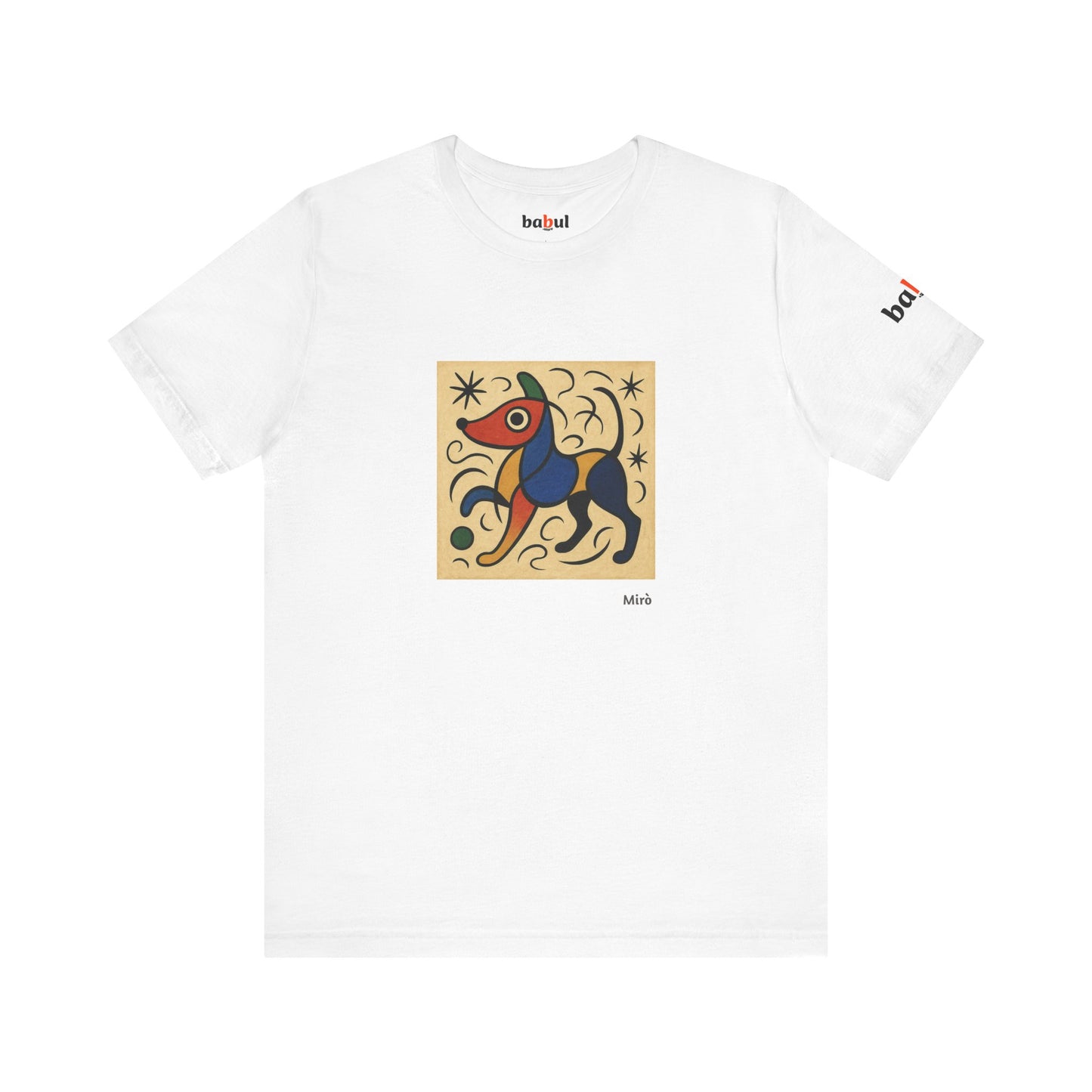 DOGART Unisex Jersey Dog T-Shirt - MIRO - Iconic Painting Reimagined with Dogs
