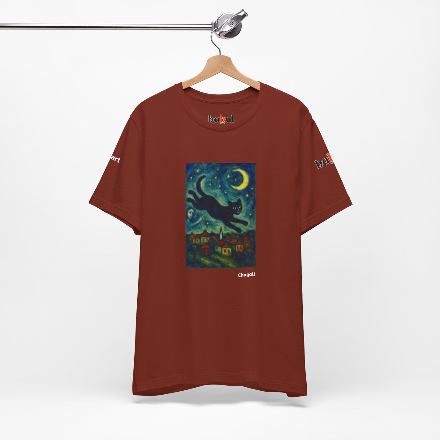 CATART Unisex Jersey Cat T-Shirt - MARC CHAGALL - Iconic Painting Reimagined with Cats