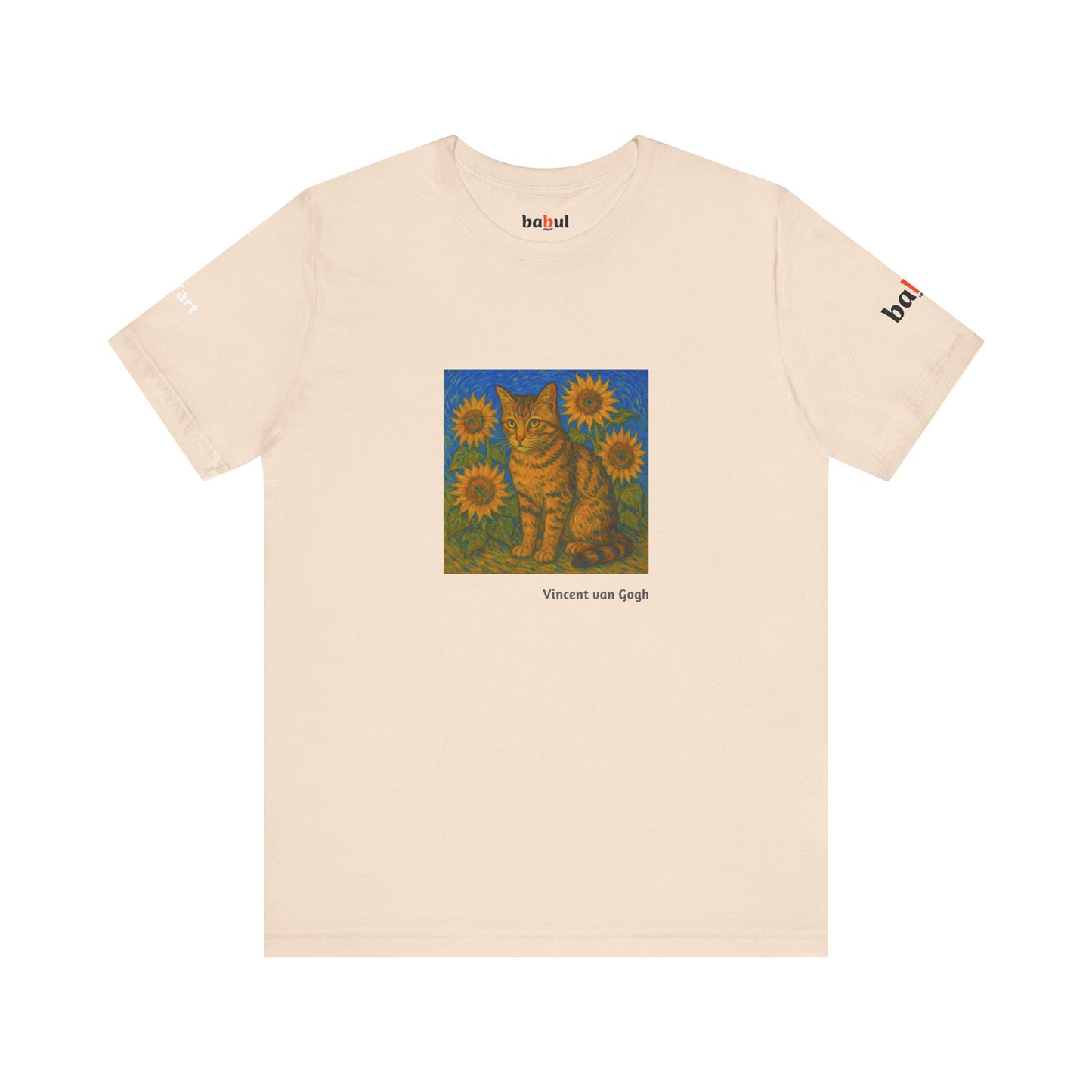 CATART Unisex Jersey Cat T-Shirt - Vincent van Gogh - Iconic Painting Reimagined with Cats