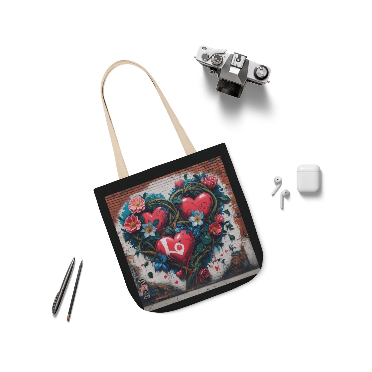 Artistic Surge - Eco-Friendly Canvas Tote Bag - LOVE HEARTS