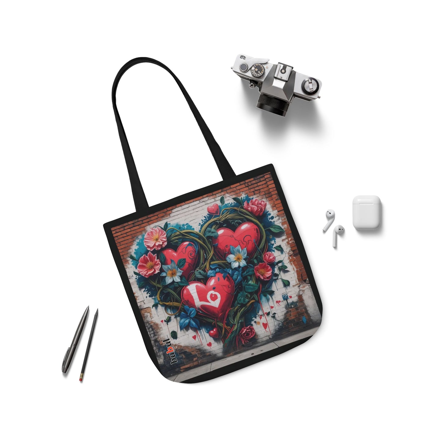Artistic Surge - Eco-Friendly Canvas Tote Bag - LOVE HEARTS