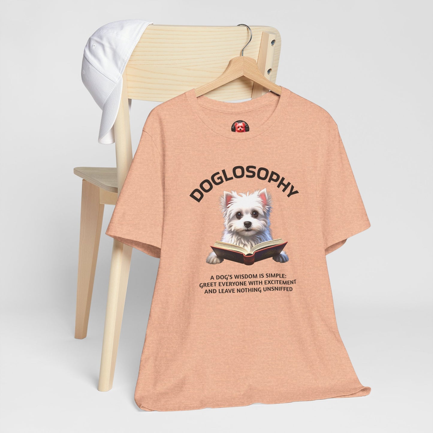 Doglosophy Unisex Jersey Short Sleeve Tee – "A Dog's wisdom is simple" Design