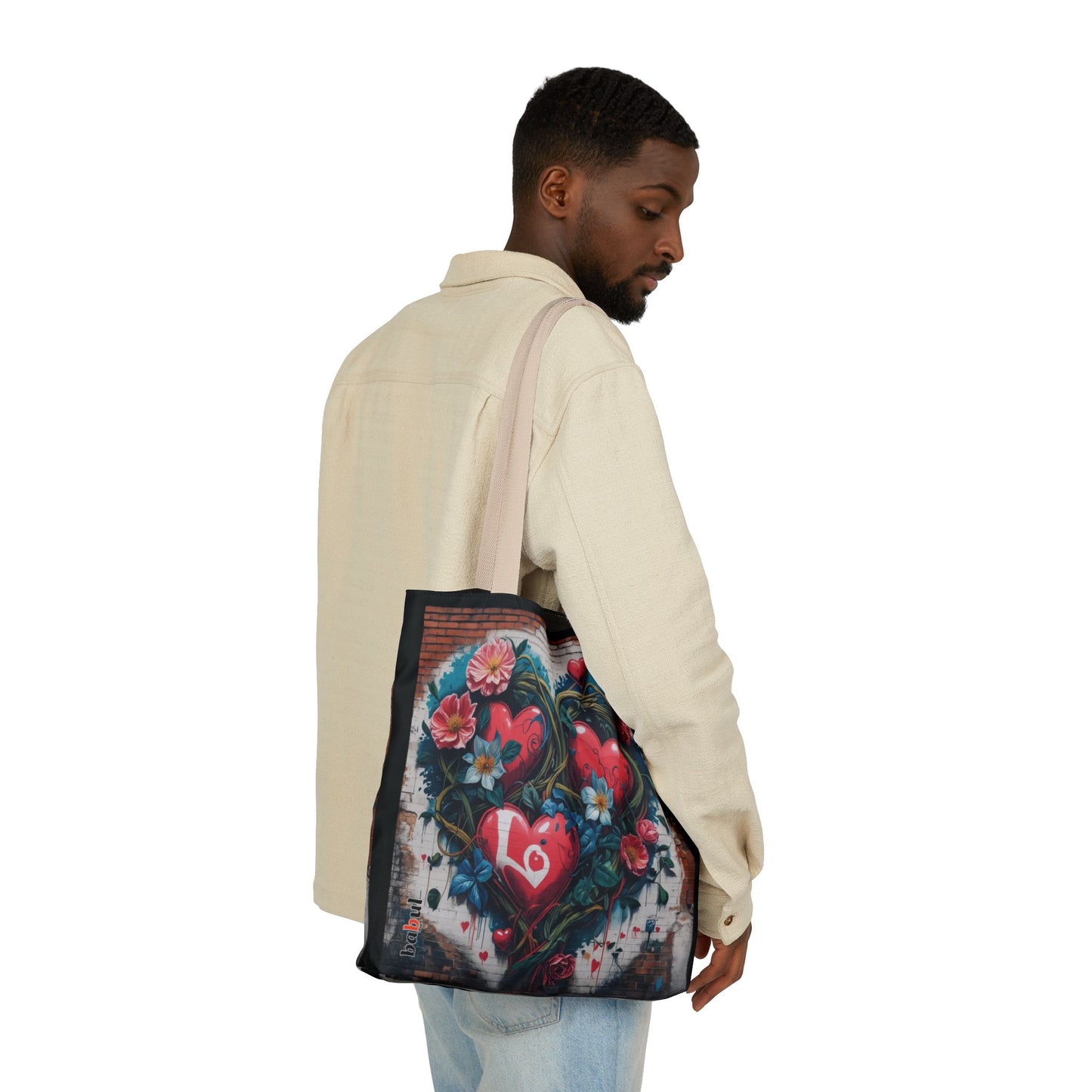 Artistic Surge - Eco-Friendly Canvas Tote Bag - LOVE HEARTS