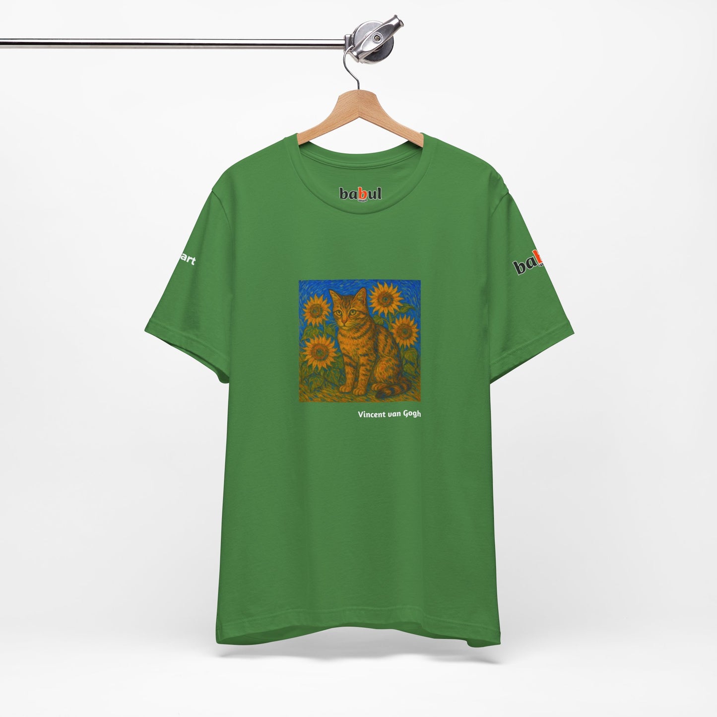CATART Unisex Jersey Cat T-Shirt - Vincent van Gogh - Iconic Painting Reimagined with Cats