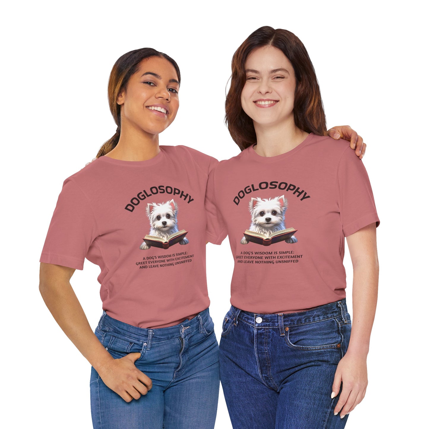 Doglosophy Unisex Jersey Short Sleeve Tee – "A Dog's wisdom is simple" Design