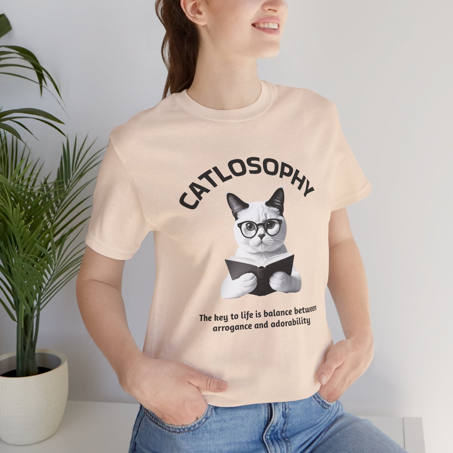 Catlosophy Unisex Jersey Short Sleeve Tee – "The Key to Life" Design
