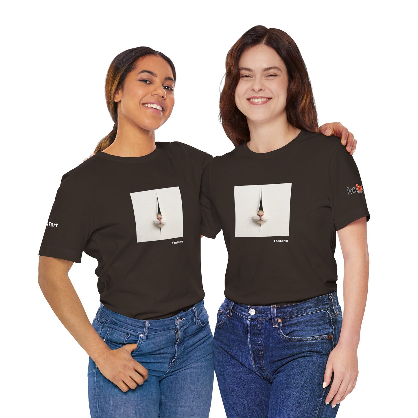 CATART Unisex Jersey Cat T-Shirt - FONTANA - Iconic Painting Reimagined with Cats