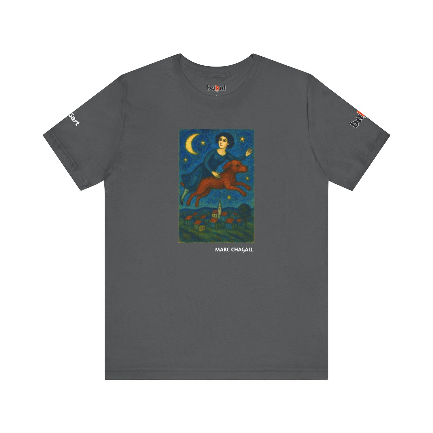 DOGART Unisex Jersey Dog T-Shirt - MARC CHAGALL - Iconic Painting Reimagined with Dogs