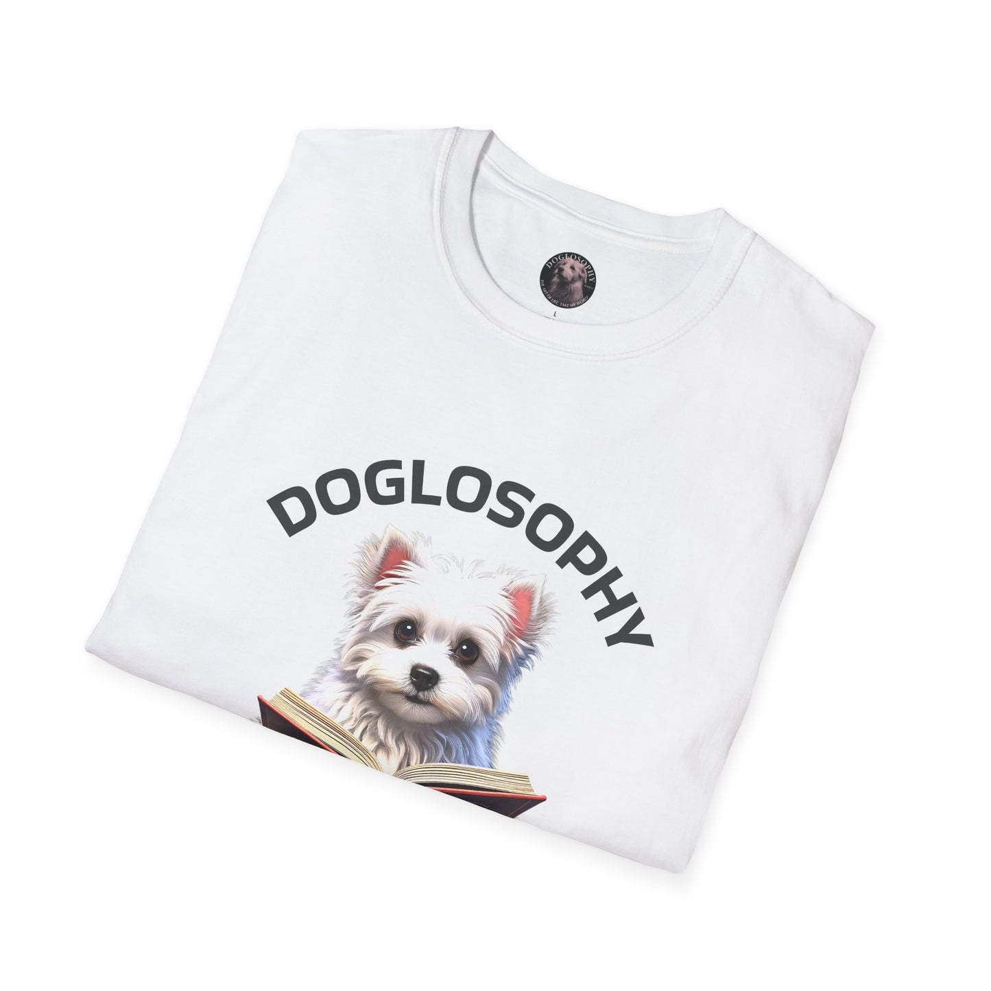 Doglosophy Unisex Softstyle T-Shirt - "Happiness is a Warm Sunbeam" Design